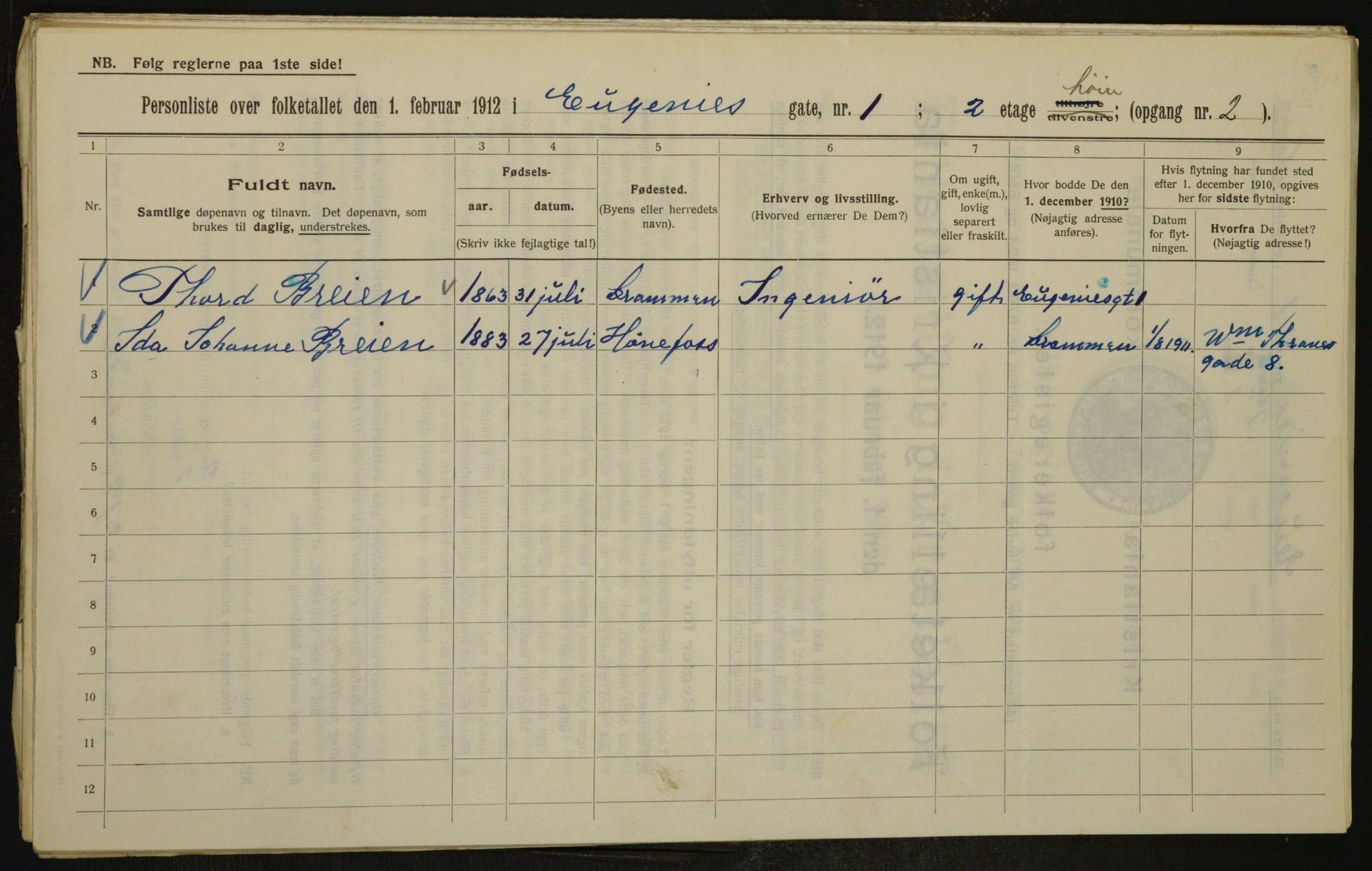 OBA, Municipal Census 1912 for Kristiania, 1912, p. 22597