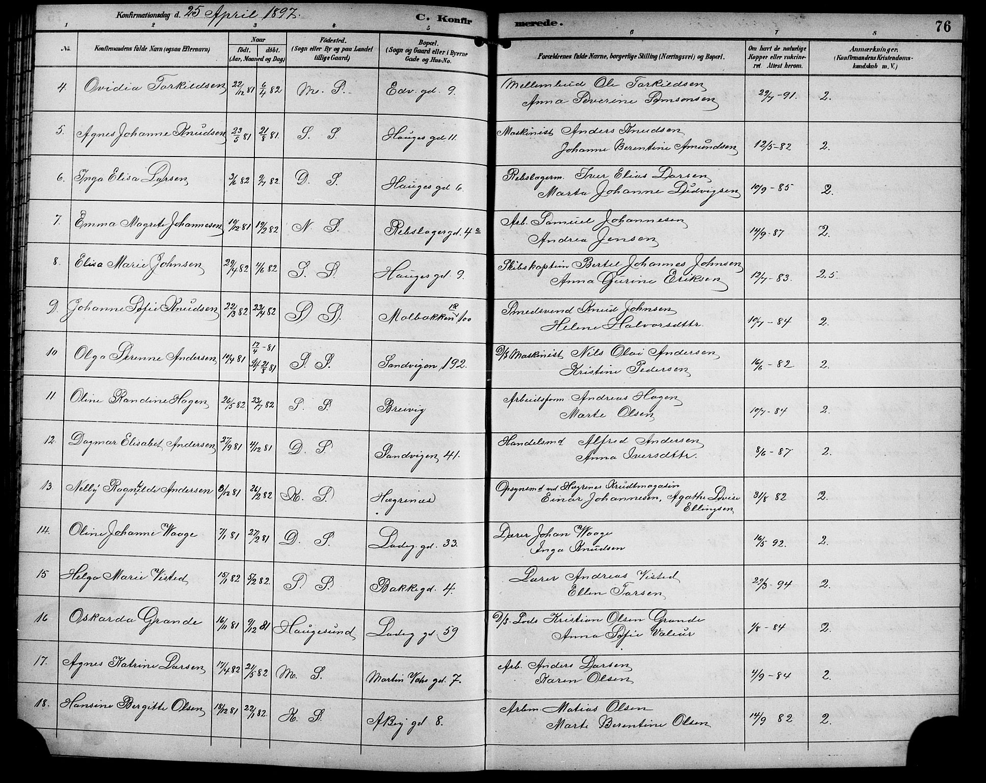 Sandviken Sokneprestembete, AV/SAB-A-77601/H/Hb/L0003: Parish register (copy) no. A 4, 1892-1901, p. 76