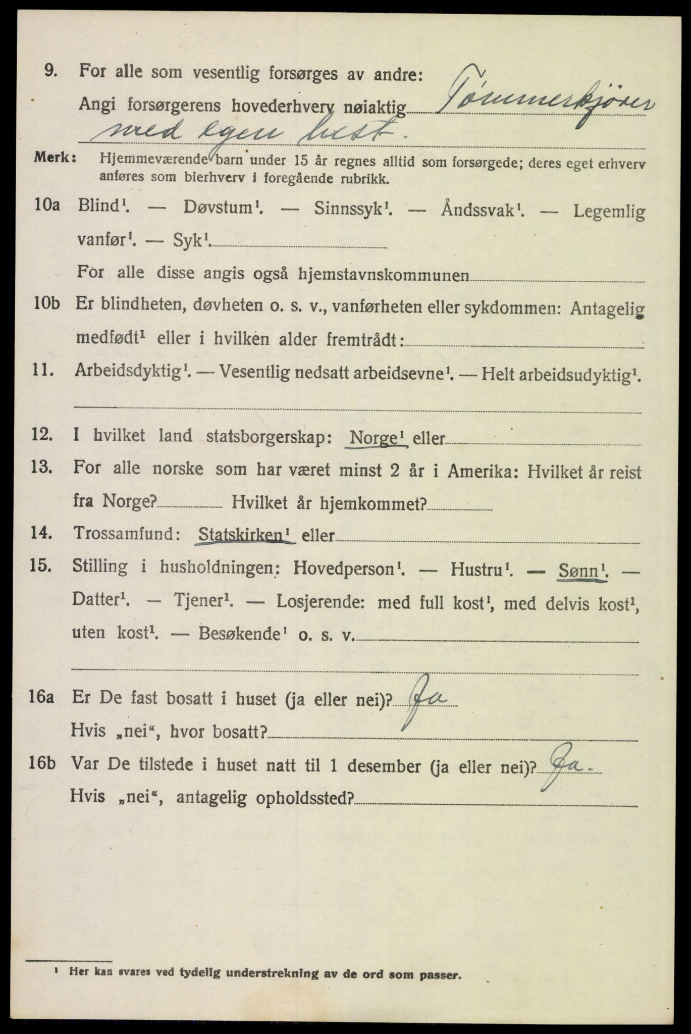 SAH, 1920 census for Trysil, 1920, p. 7092