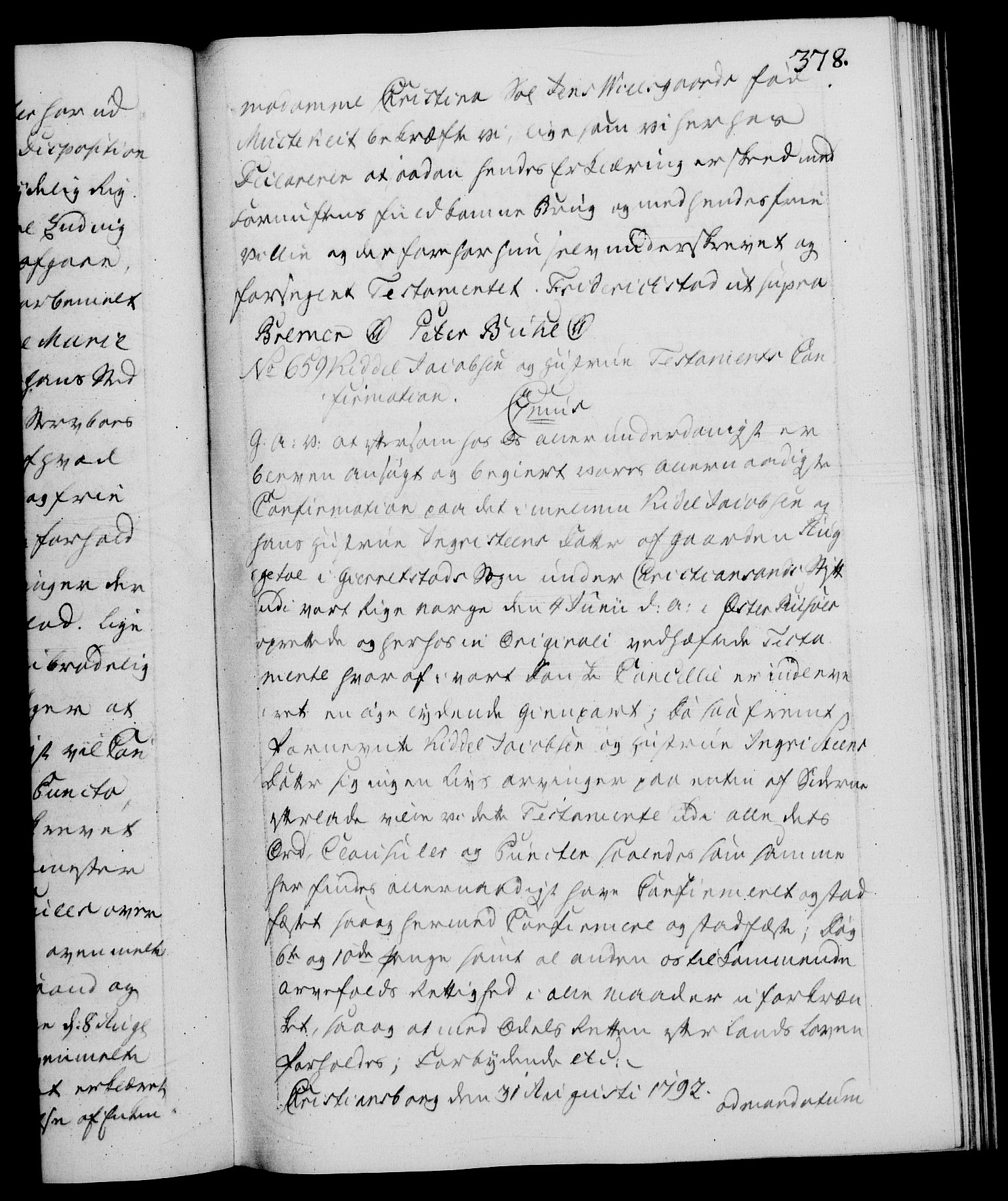 Danske Kanselli 1572-1799, RA/EA-3023/F/Fc/Fca/Fcaa/L0054: Norske registre, 1792-1793, p. 378a