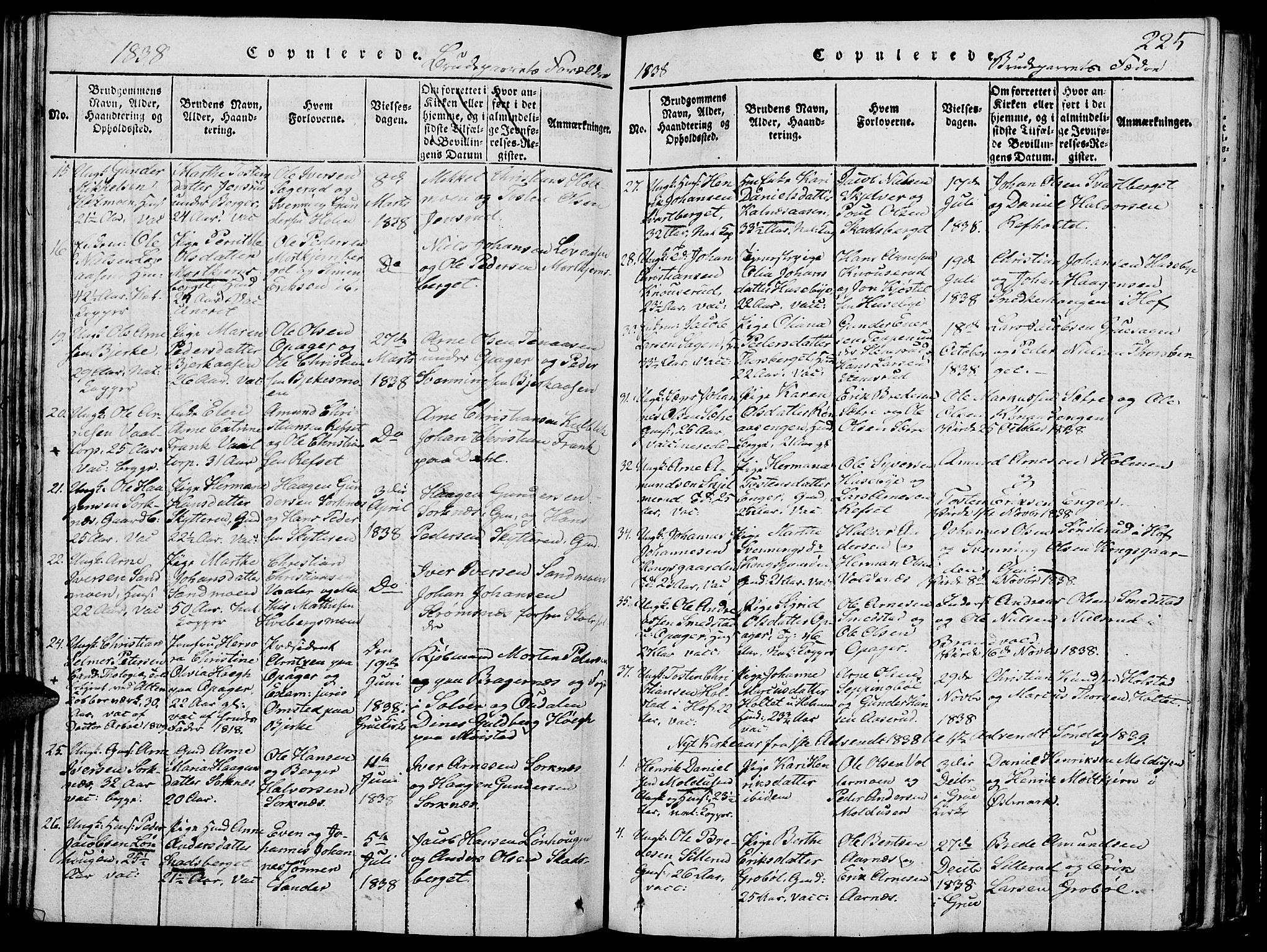 Grue prestekontor, AV/SAH-PREST-036/H/Ha/Hab/L0002: Parish register (copy) no. 2, 1815-1841, p. 225