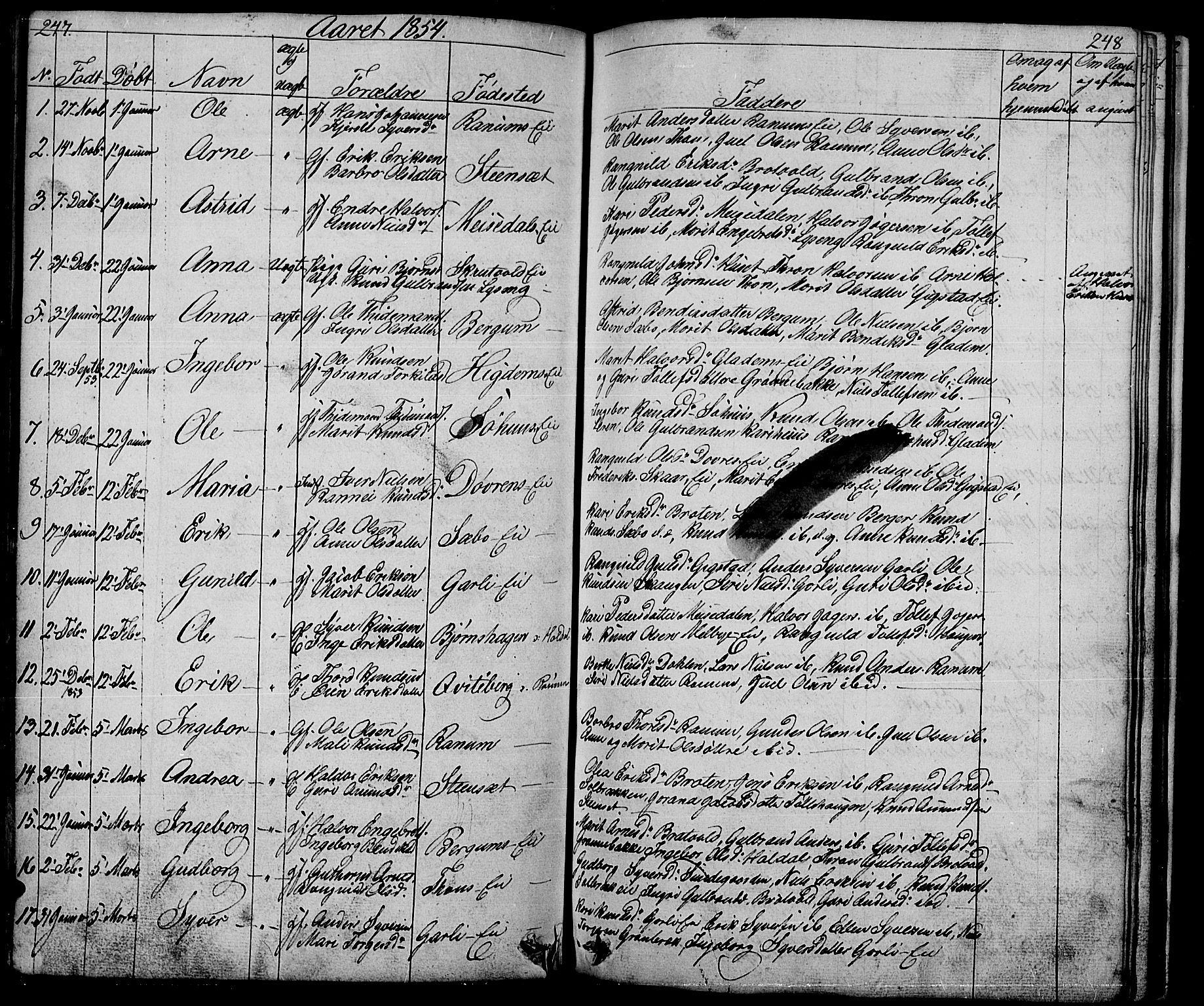 Nord-Aurdal prestekontor, SAH/PREST-132/H/Ha/Hab/L0001: Parish register (copy) no. 1, 1834-1887, p. 247-248