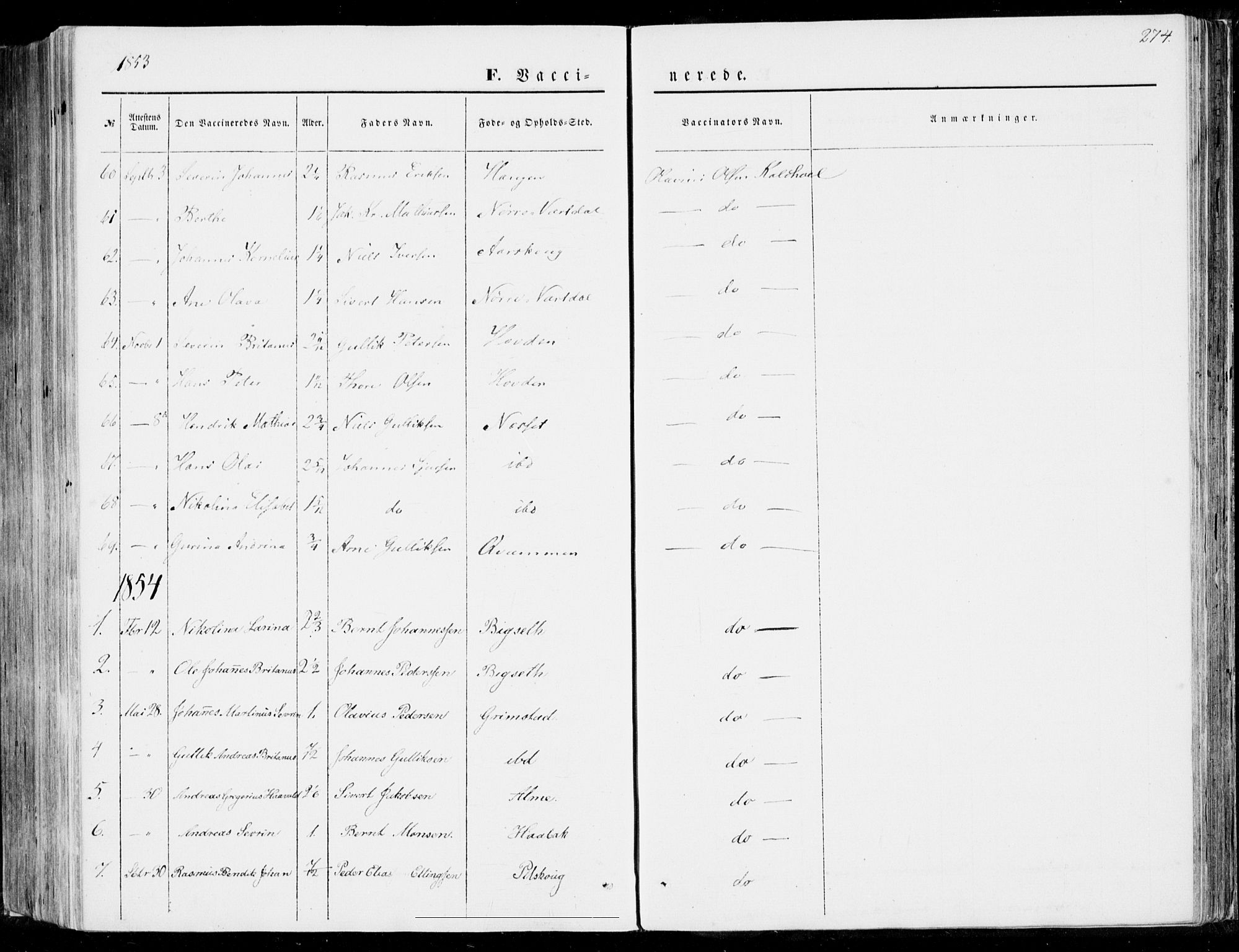 Ministerialprotokoller, klokkerbøker og fødselsregistre - Møre og Romsdal, SAT/A-1454/510/L0121: Parish register (official) no. 510A01, 1848-1877, p. 274