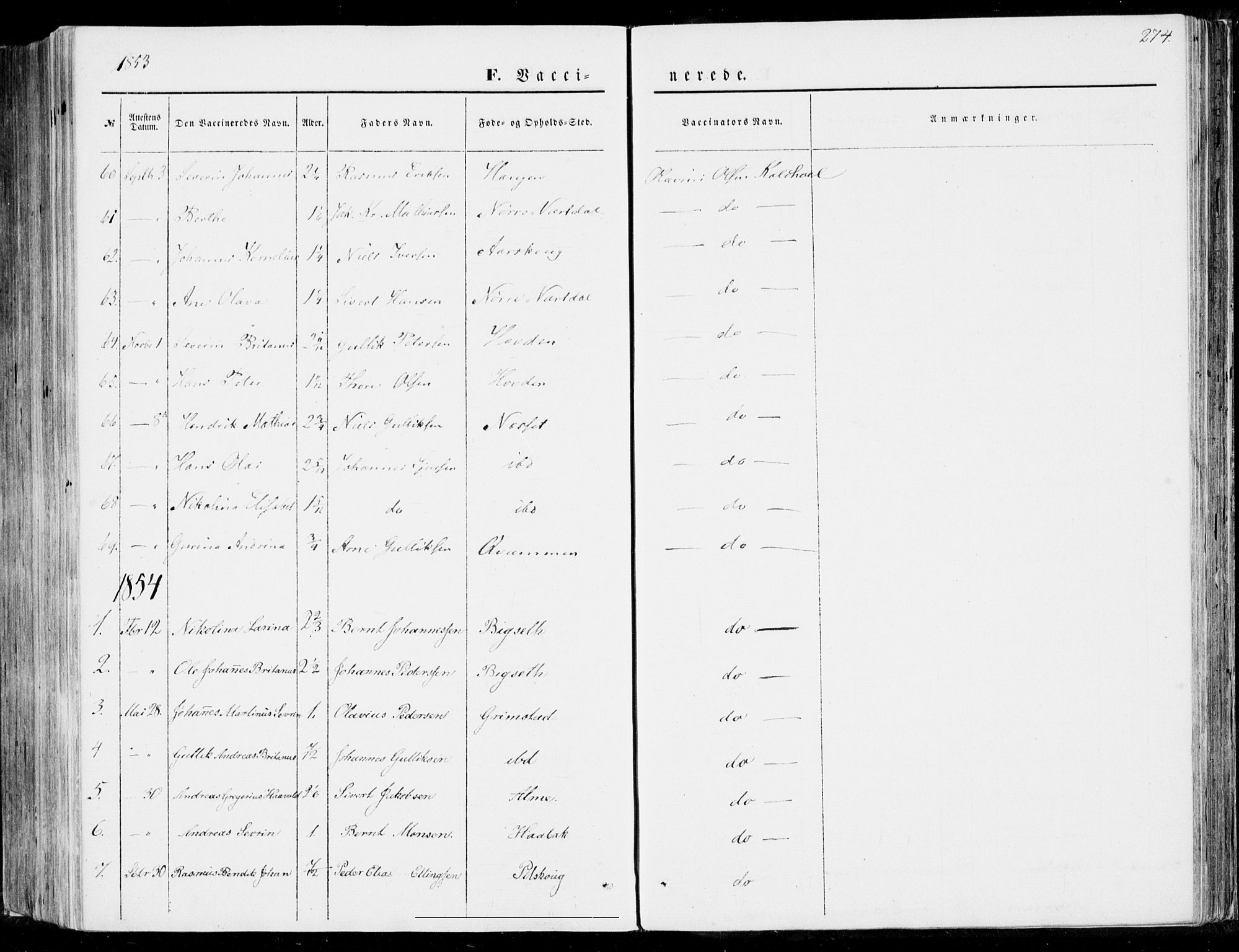 Ministerialprotokoller, klokkerbøker og fødselsregistre - Møre og Romsdal, AV/SAT-A-1454/510/L0121: Parish register (official) no. 510A01, 1848-1877, p. 274