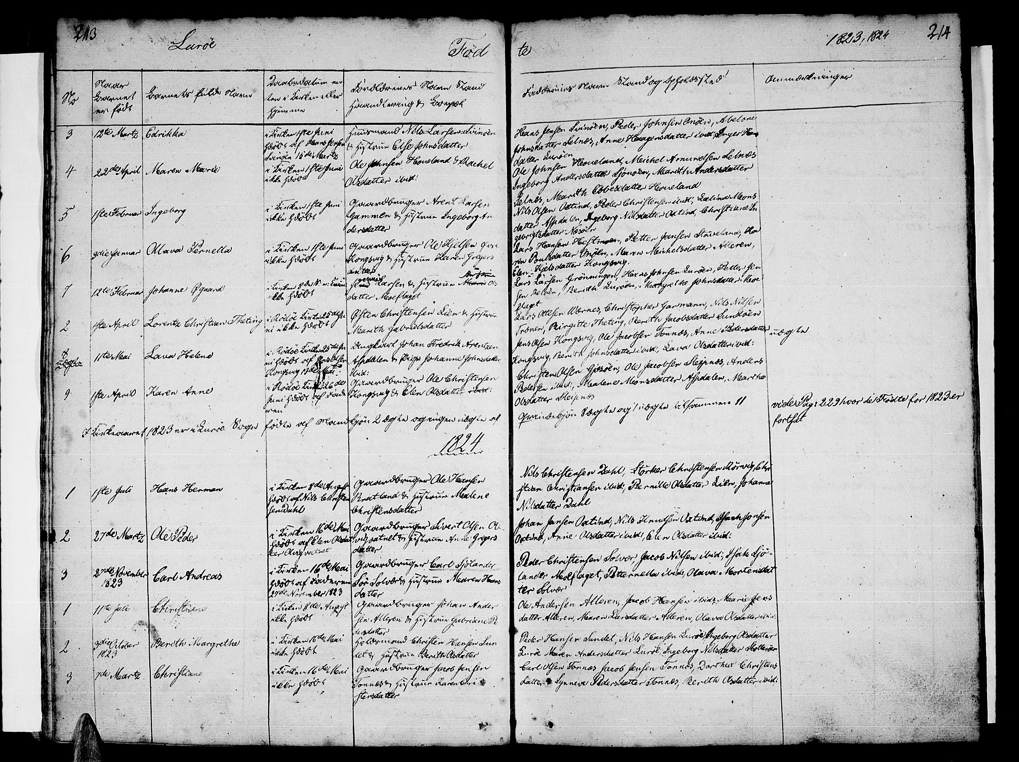 Ministerialprotokoller, klokkerbøker og fødselsregistre - Nordland, SAT/A-1459/839/L0563: Parish register (official) no. 839A01 /1, 1767-1824, p. 213-214