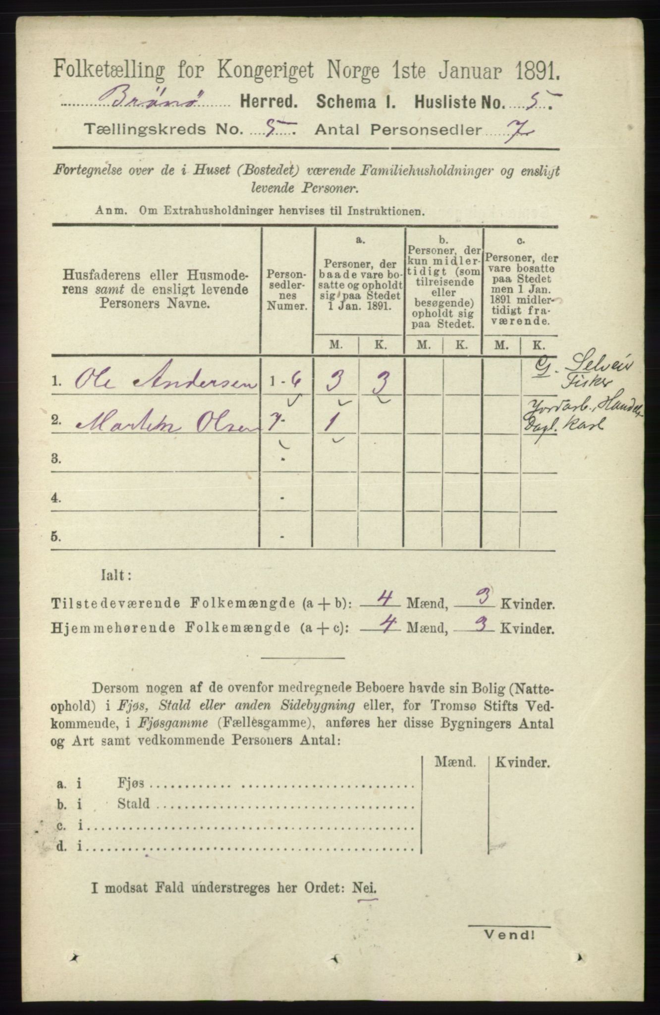 RA, 1891 census for 1814 Brønnøy, 1891, p. 2361