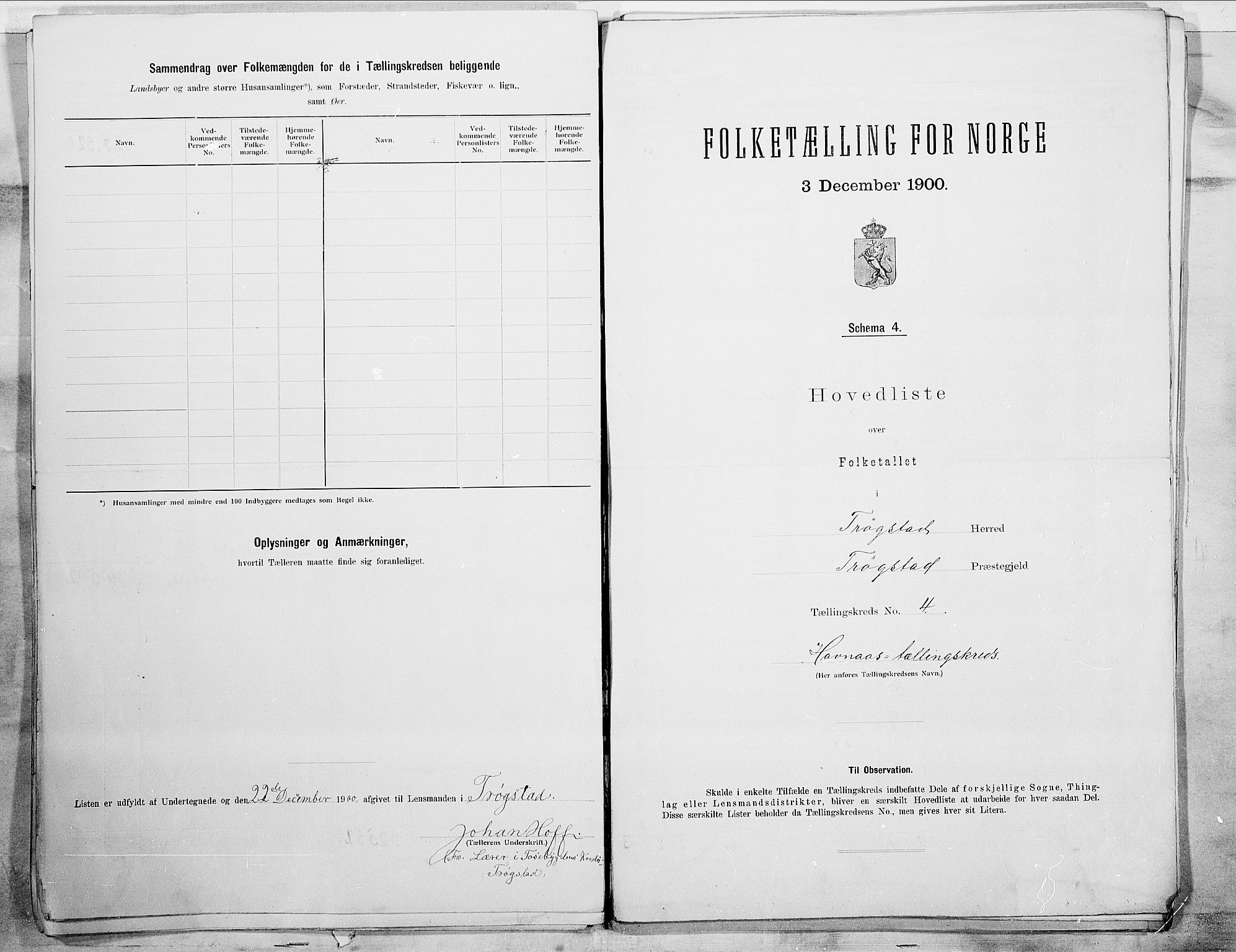 SAO, 1900 census for Trøgstad, 1900, p. 10