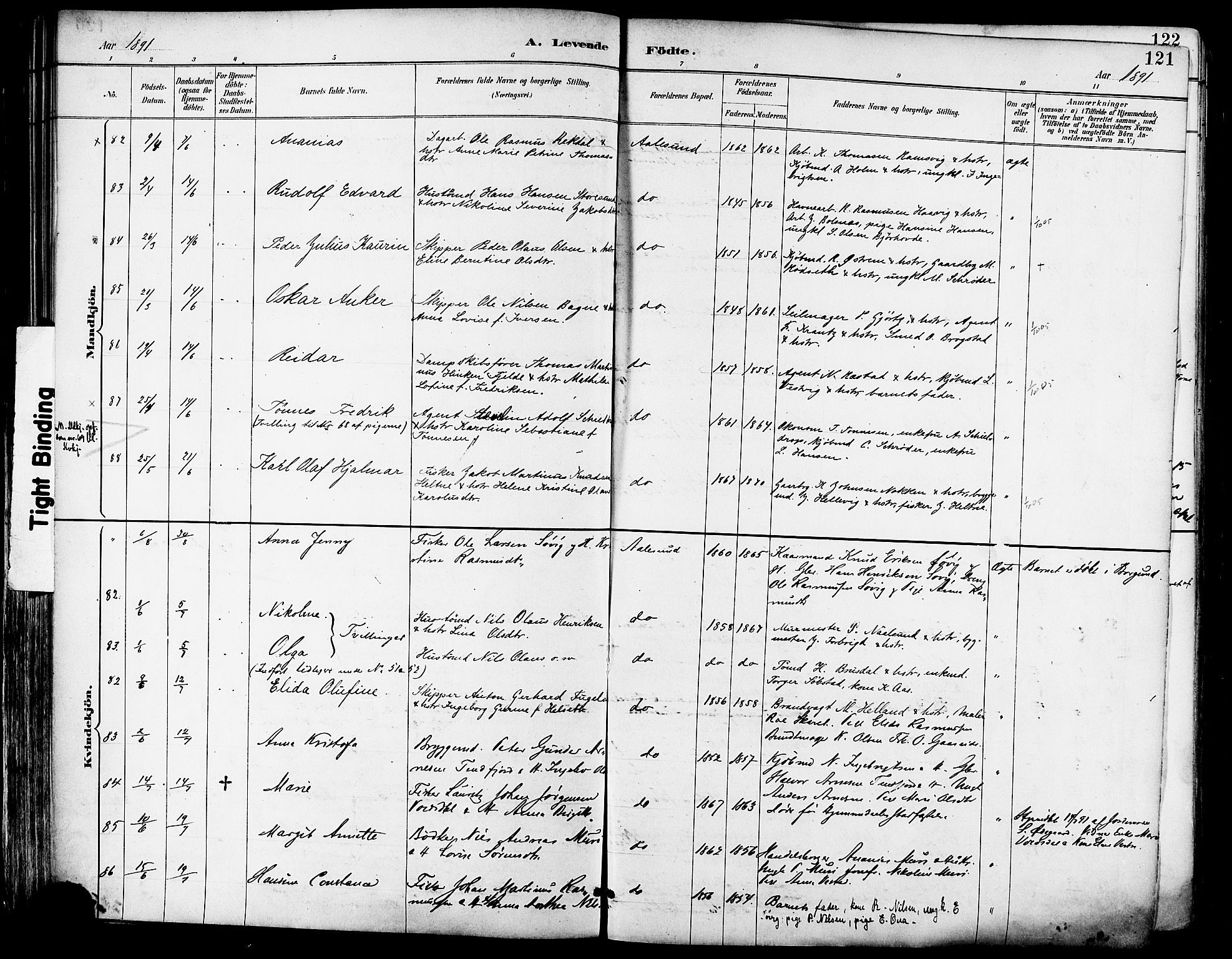 Ministerialprotokoller, klokkerbøker og fødselsregistre - Møre og Romsdal, AV/SAT-A-1454/529/L0455: Parish register (official) no. 529A05, 1885-1893, p. 121