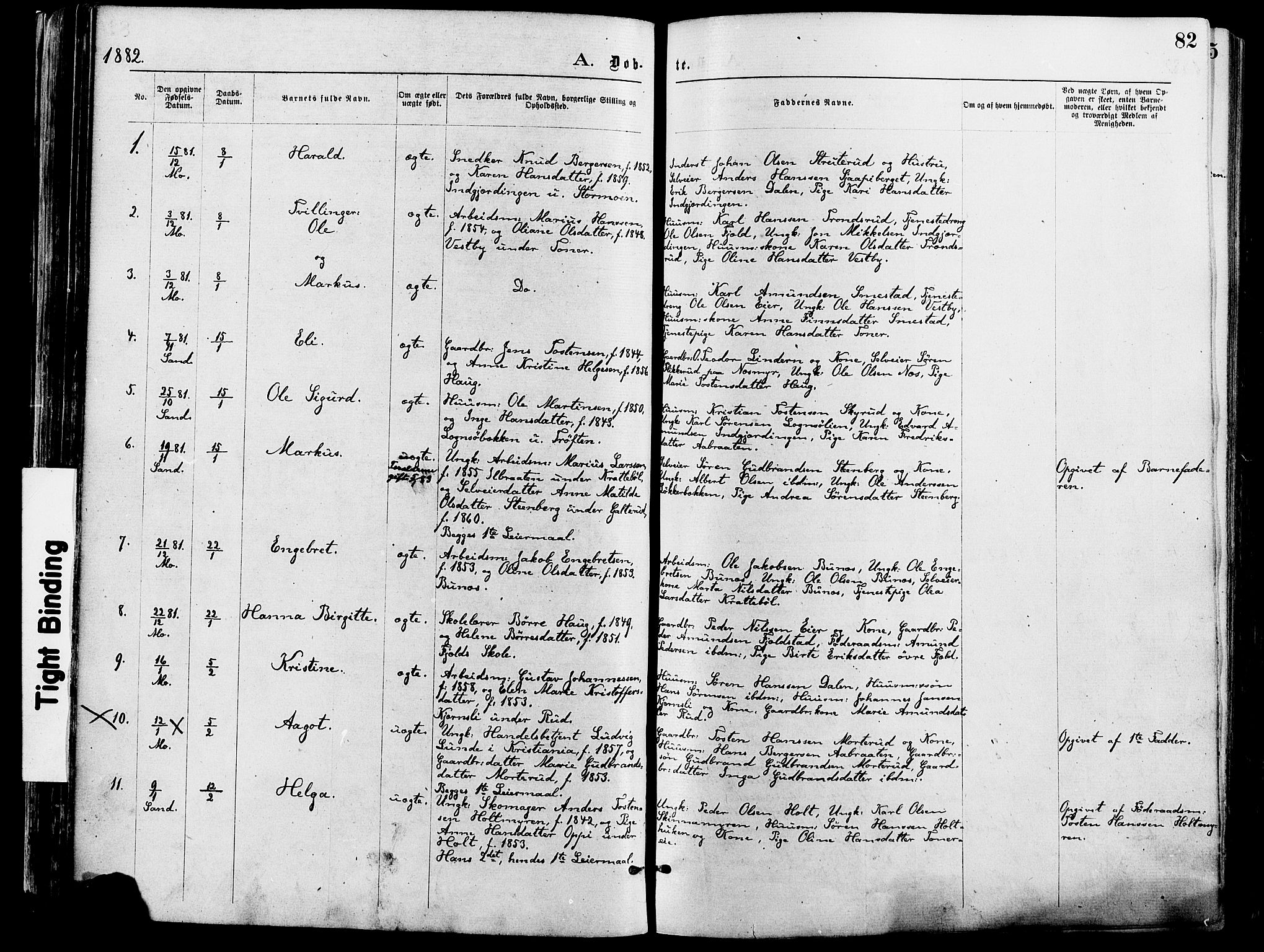 Nord-Odal prestekontor, AV/SAH-PREST-032/H/Ha/Haa/L0005: Parish register (official) no. 5, 1874-1885, p. 82