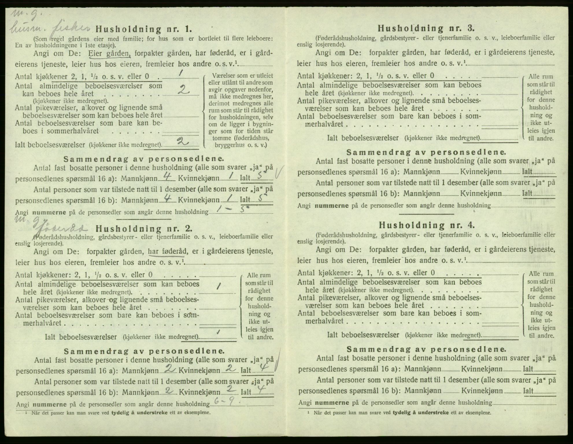 SAB, 1920 census for Fitjar, 1920, p. 306