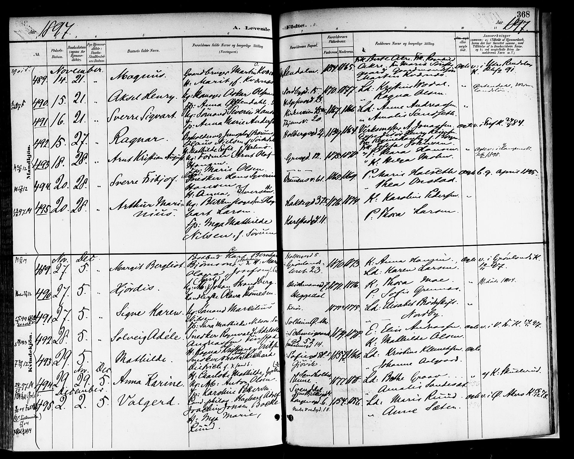 Rikshospitalet prestekontor Kirkebøker, AV/SAO-A-10309b/F/L0009: Parish register (official) no. 9, 1894-1897, p. 368