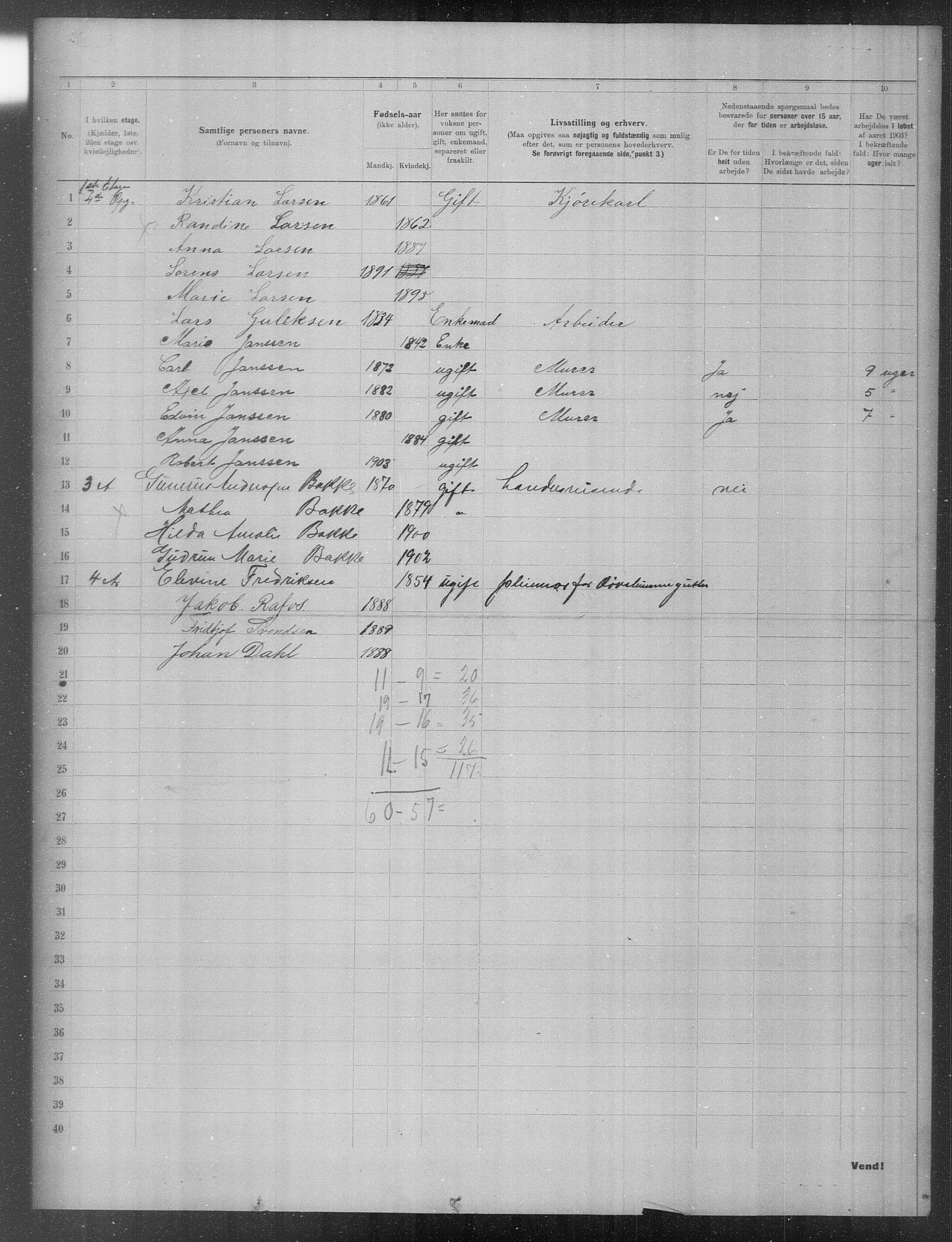 OBA, Municipal Census 1903 for Kristiania, 1903, p. 19728