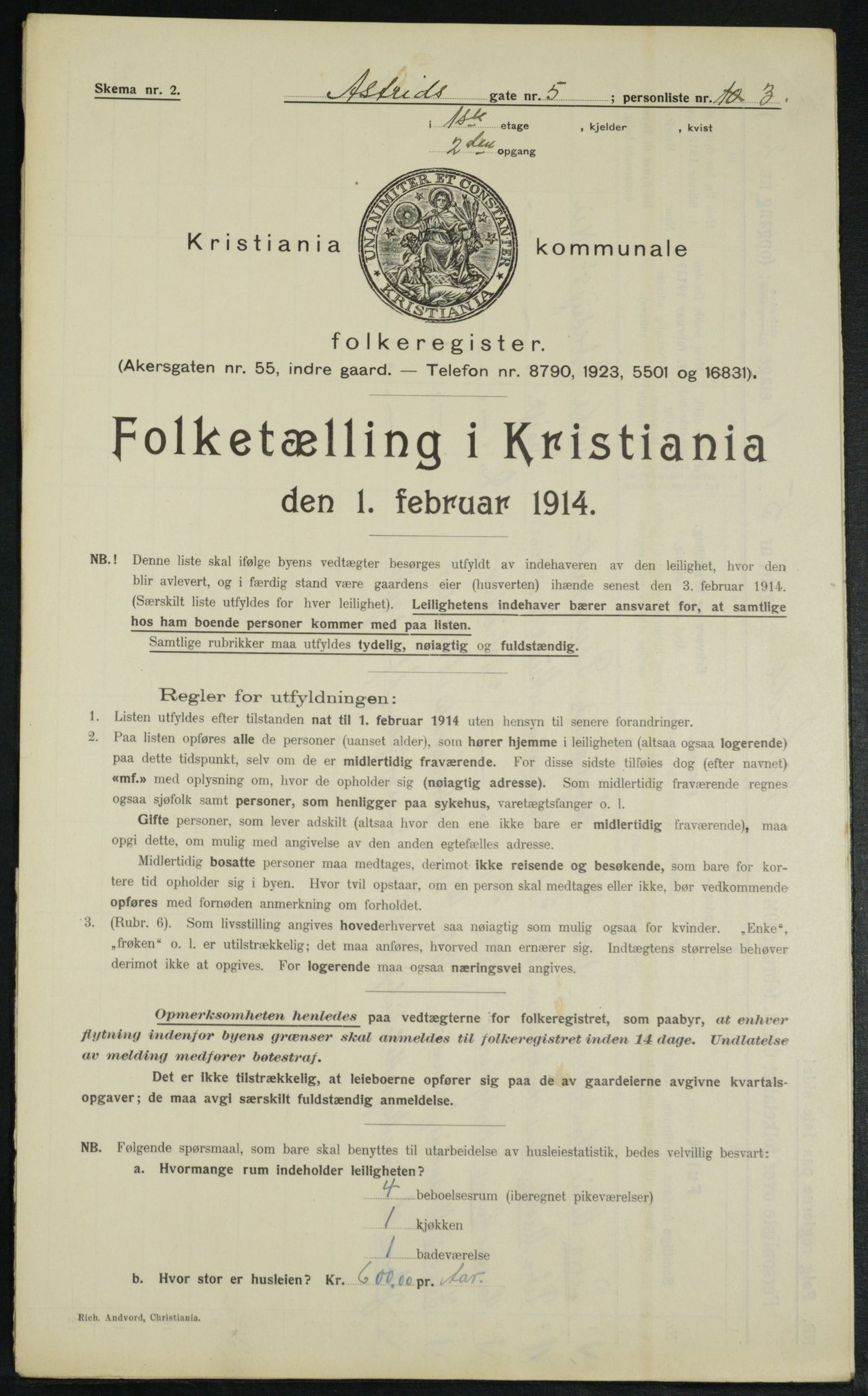 OBA, Municipal Census 1914 for Kristiania, 1914, p. 17341