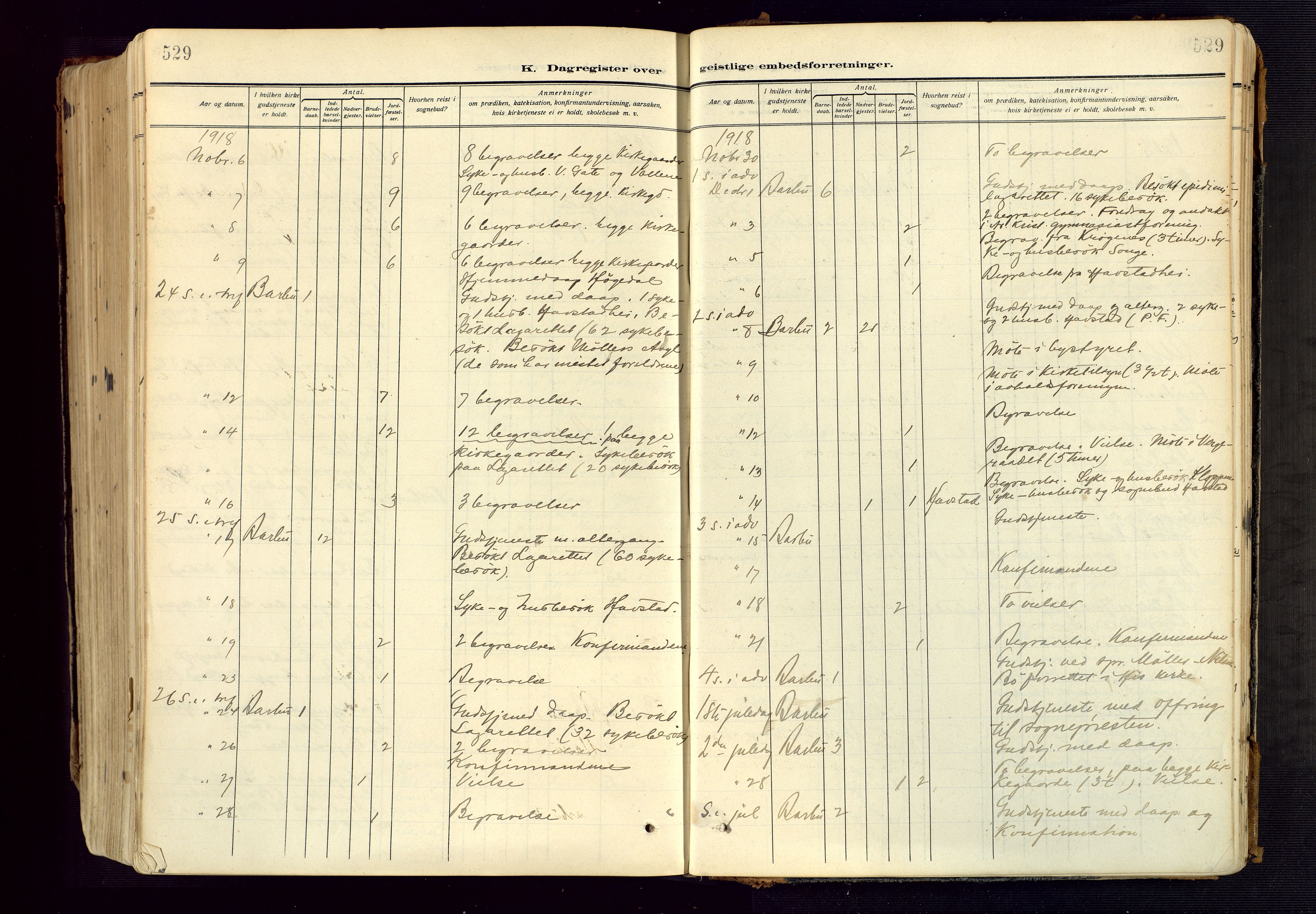 Barbu sokneprestkontor, AV/SAK-1111-0003/F/Fa/L0006: Parish register (official) no. A 6, 1910-1929, p. 529