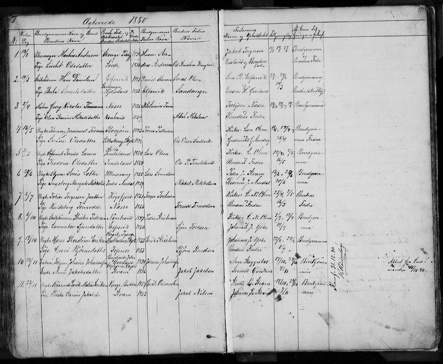 Nedstrand sokneprestkontor, SAST/A-101841/01/V: Parish register (copy) no. B 3, 1848-1933, p. 271