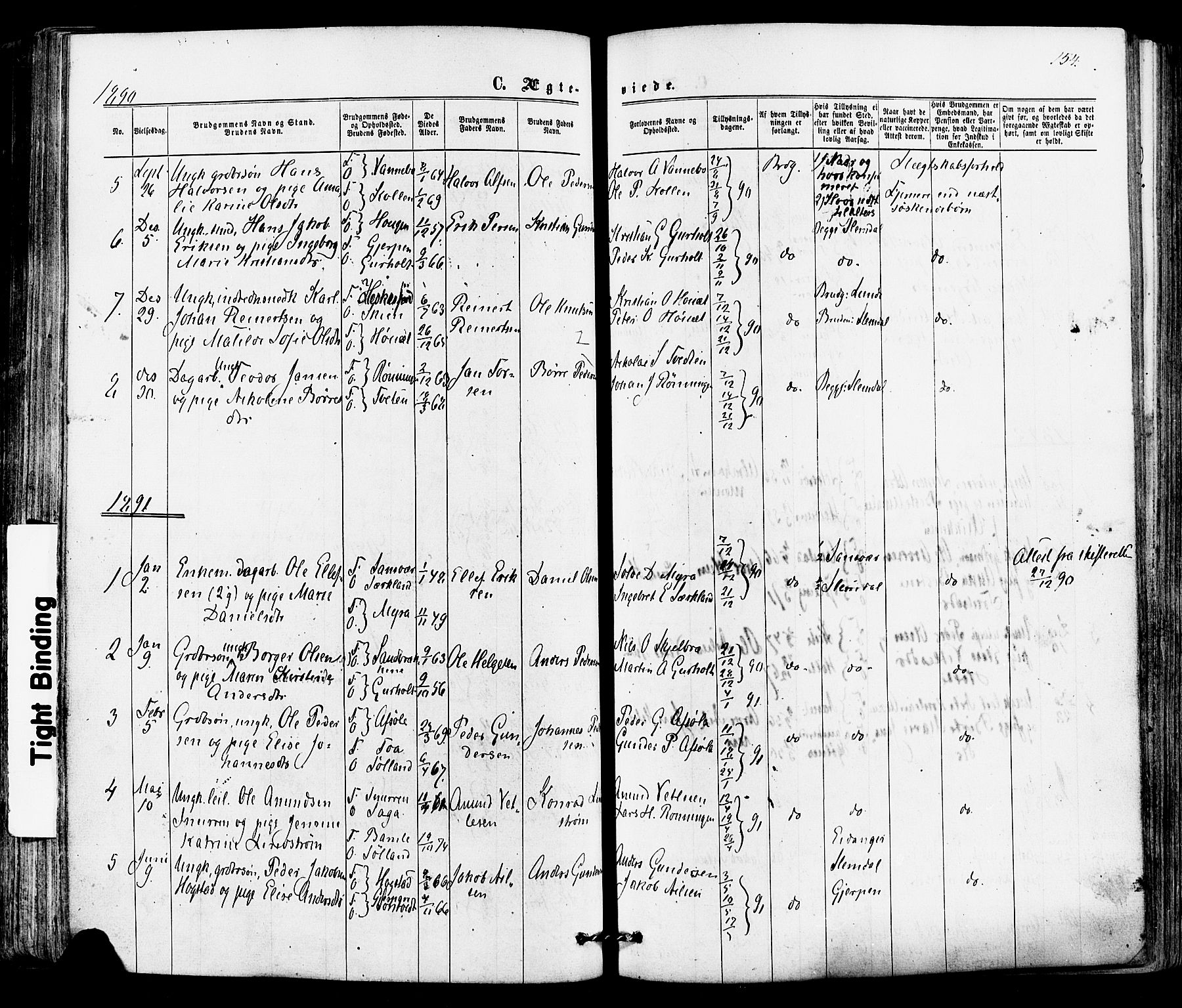 Siljan kirkebøker, AV/SAKO-A-300/F/Fa/L0002: Parish register (official) no. 2, 1870-1895, p. 154
