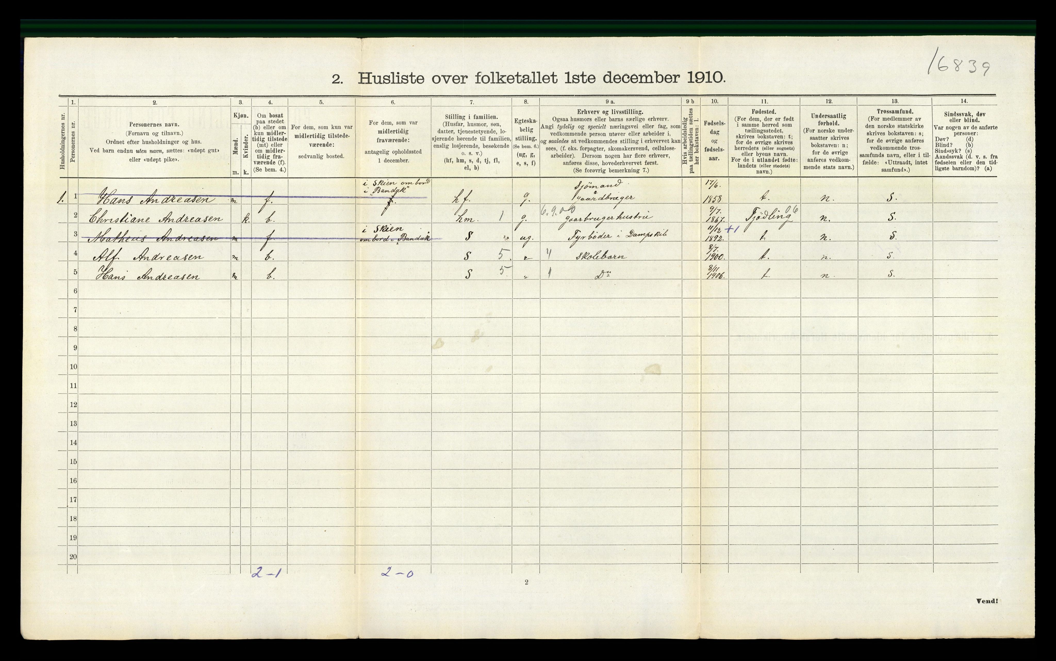 RA, 1910 census for Tjøme, 1910, p. 1348