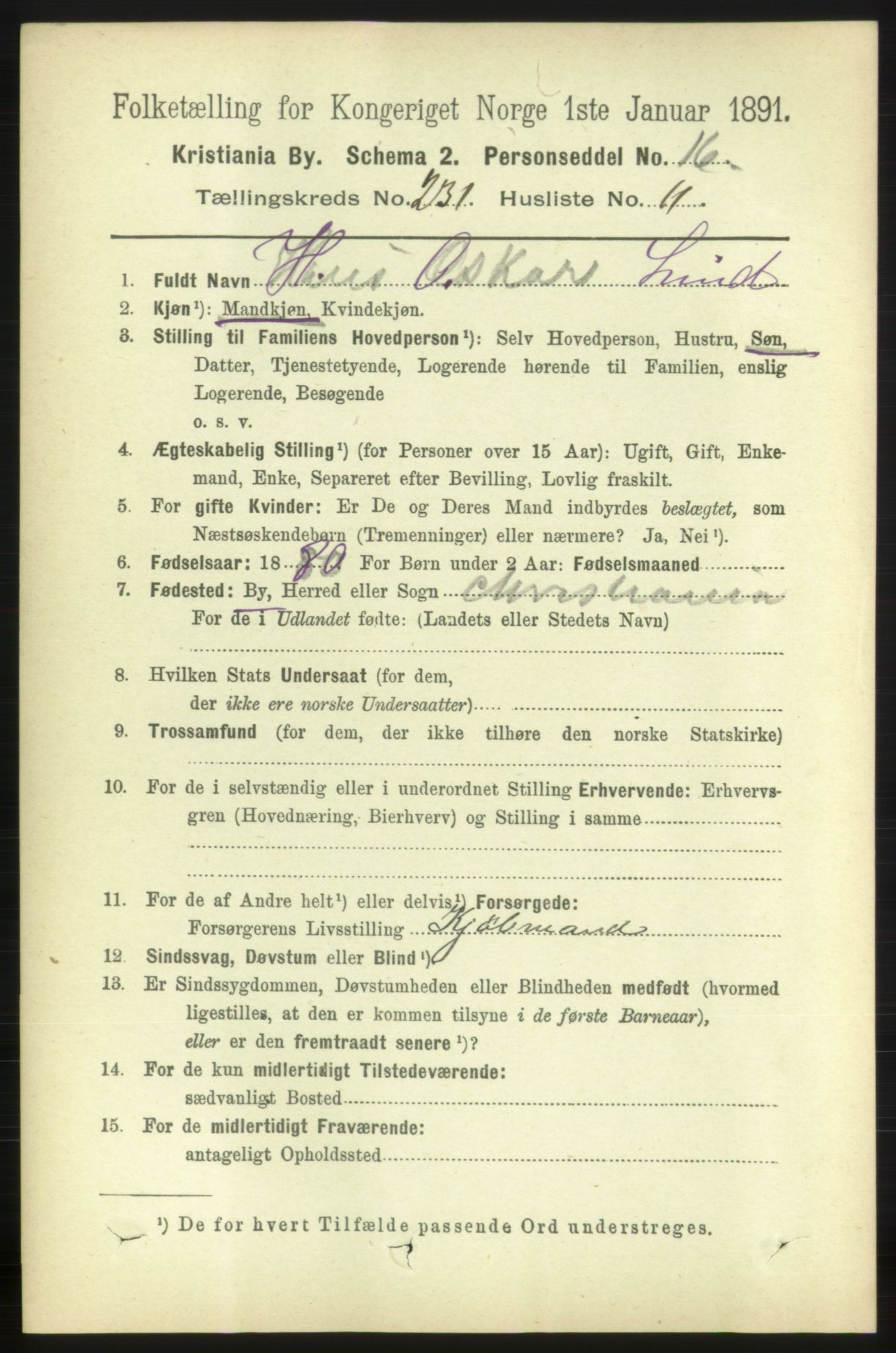 RA, 1891 census for 0301 Kristiania, 1891, p. 142817