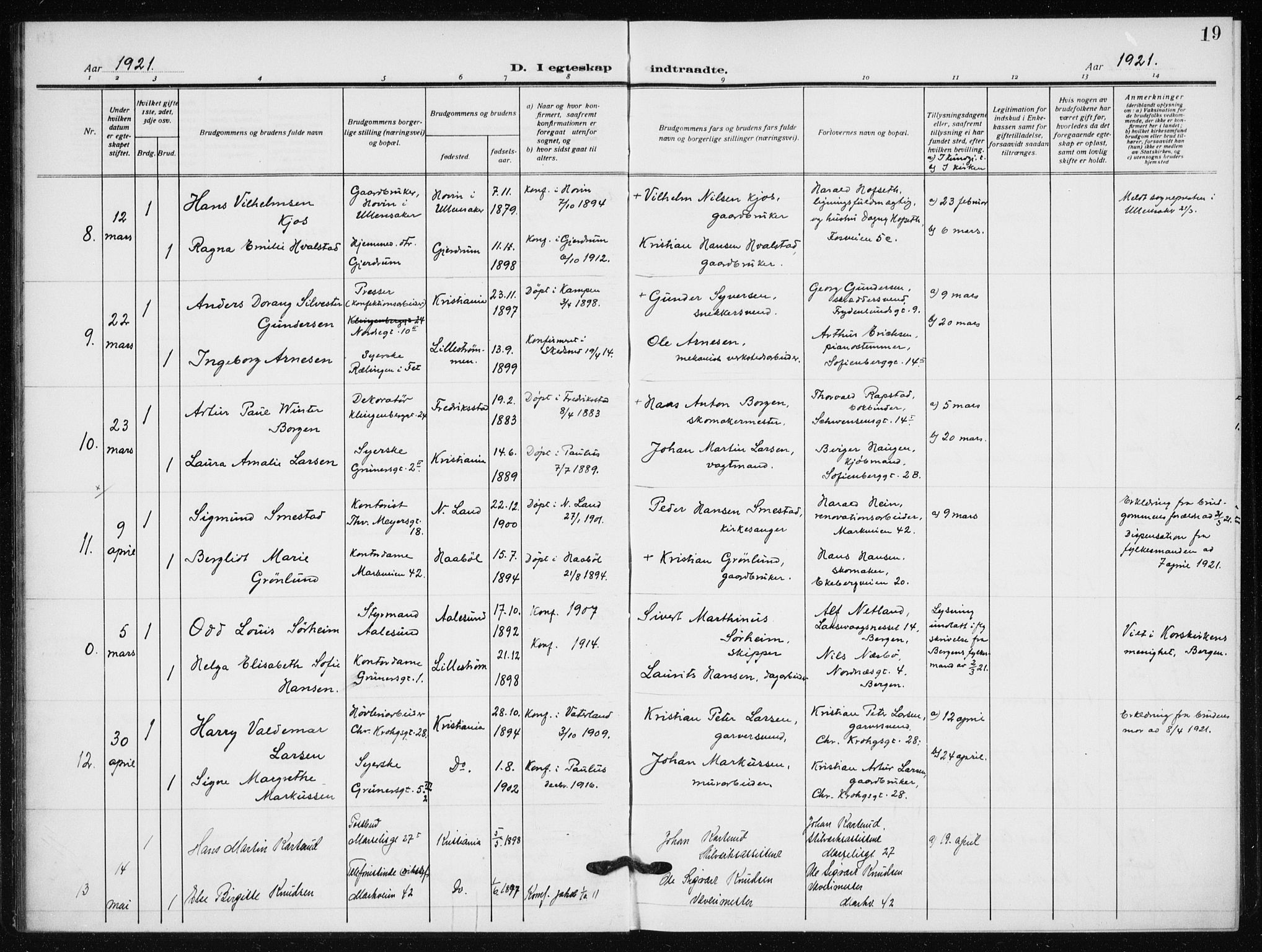 Hauge prestekontor Kirkebøker, AV/SAO-A-10849/F/Fa/L0003: Parish register (official) no. 3, 1917-1938, p. 19