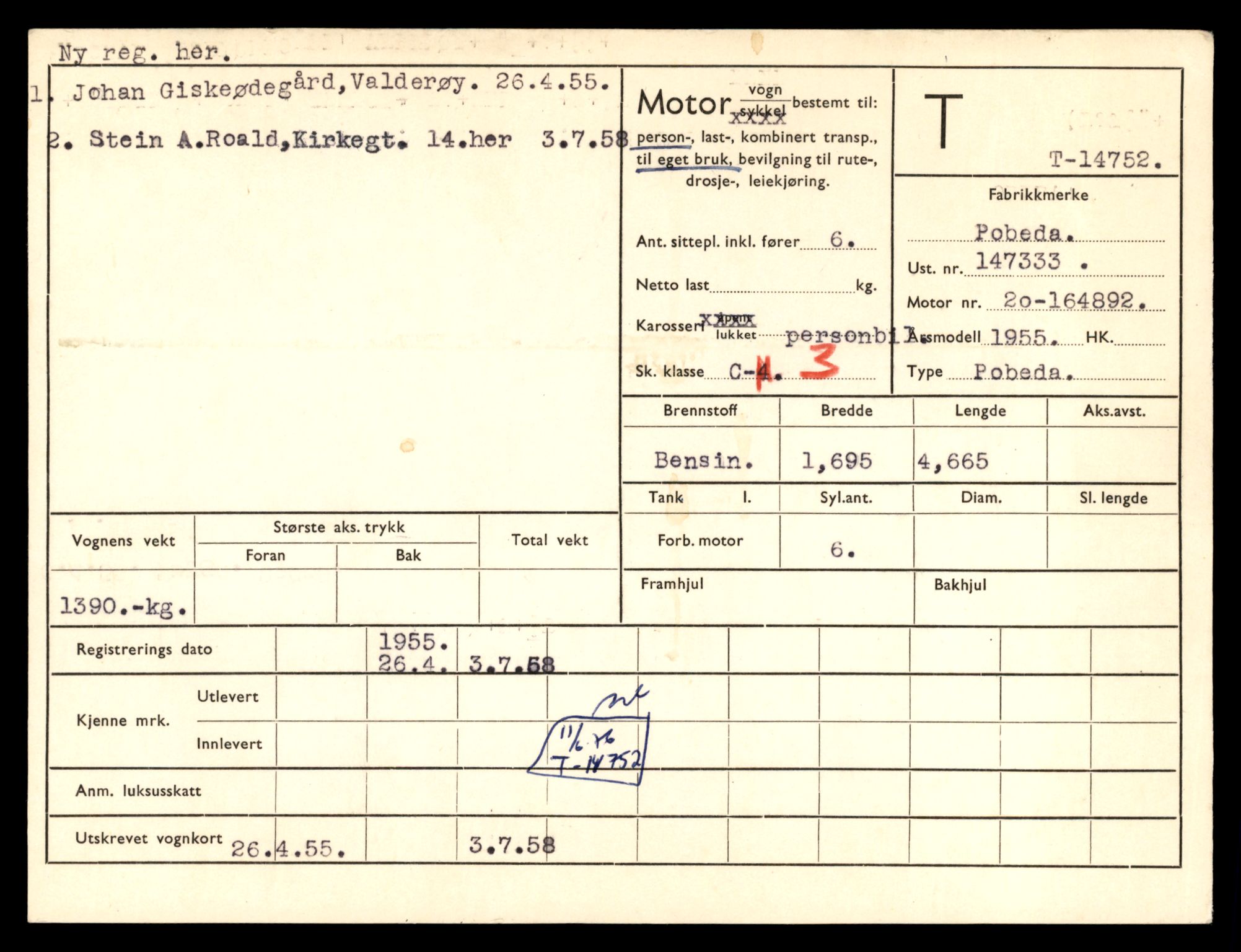 Møre og Romsdal vegkontor - Ålesund trafikkstasjon, AV/SAT-A-4099/F/Fe/L0048: Registreringskort for kjøretøy T 14721 - T 14863, 1927-1998, p. 617