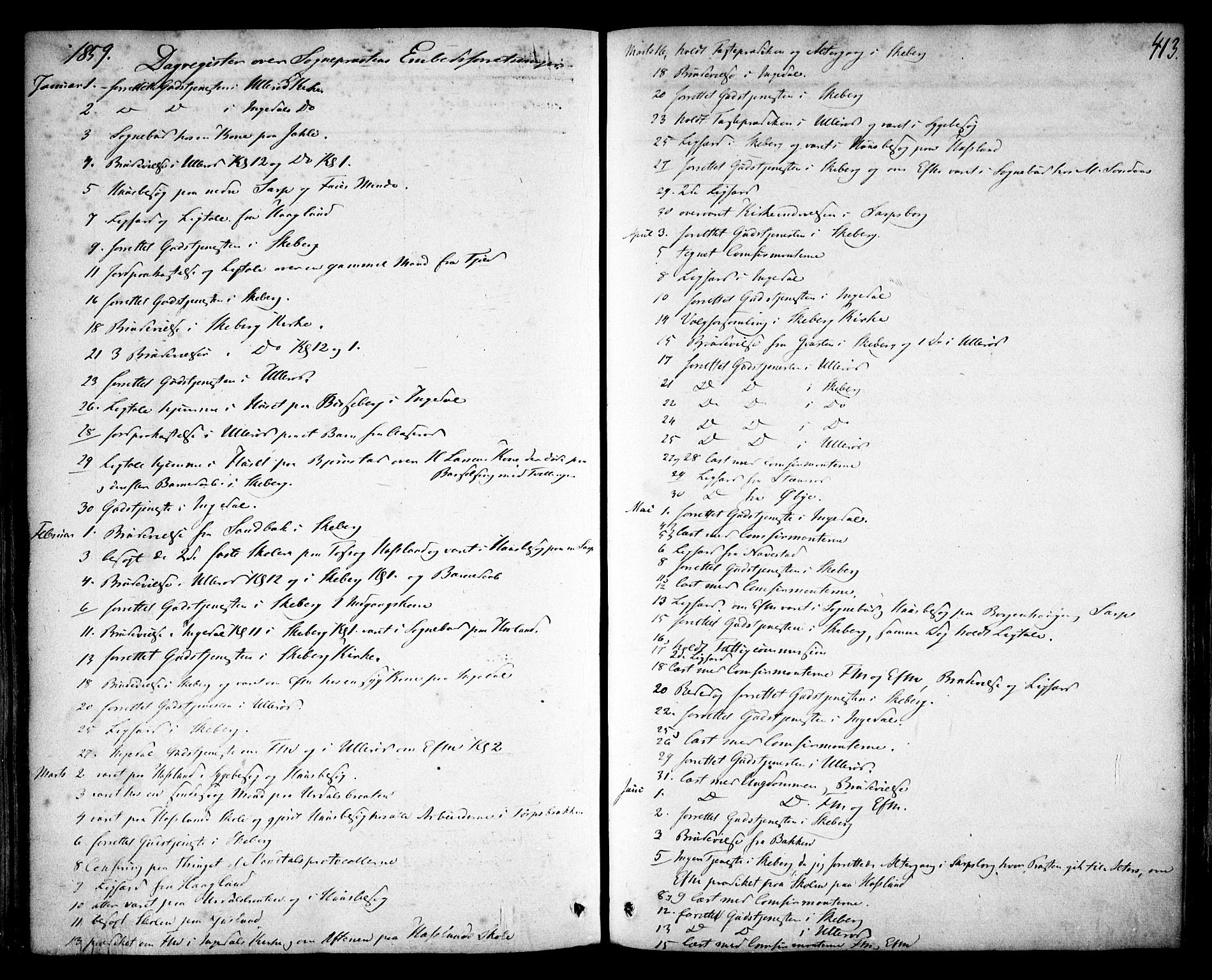 Skjeberg prestekontor Kirkebøker, SAO/A-10923/F/Fa/L0007: Parish register (official) no. I 7, 1859-1868, p. 413