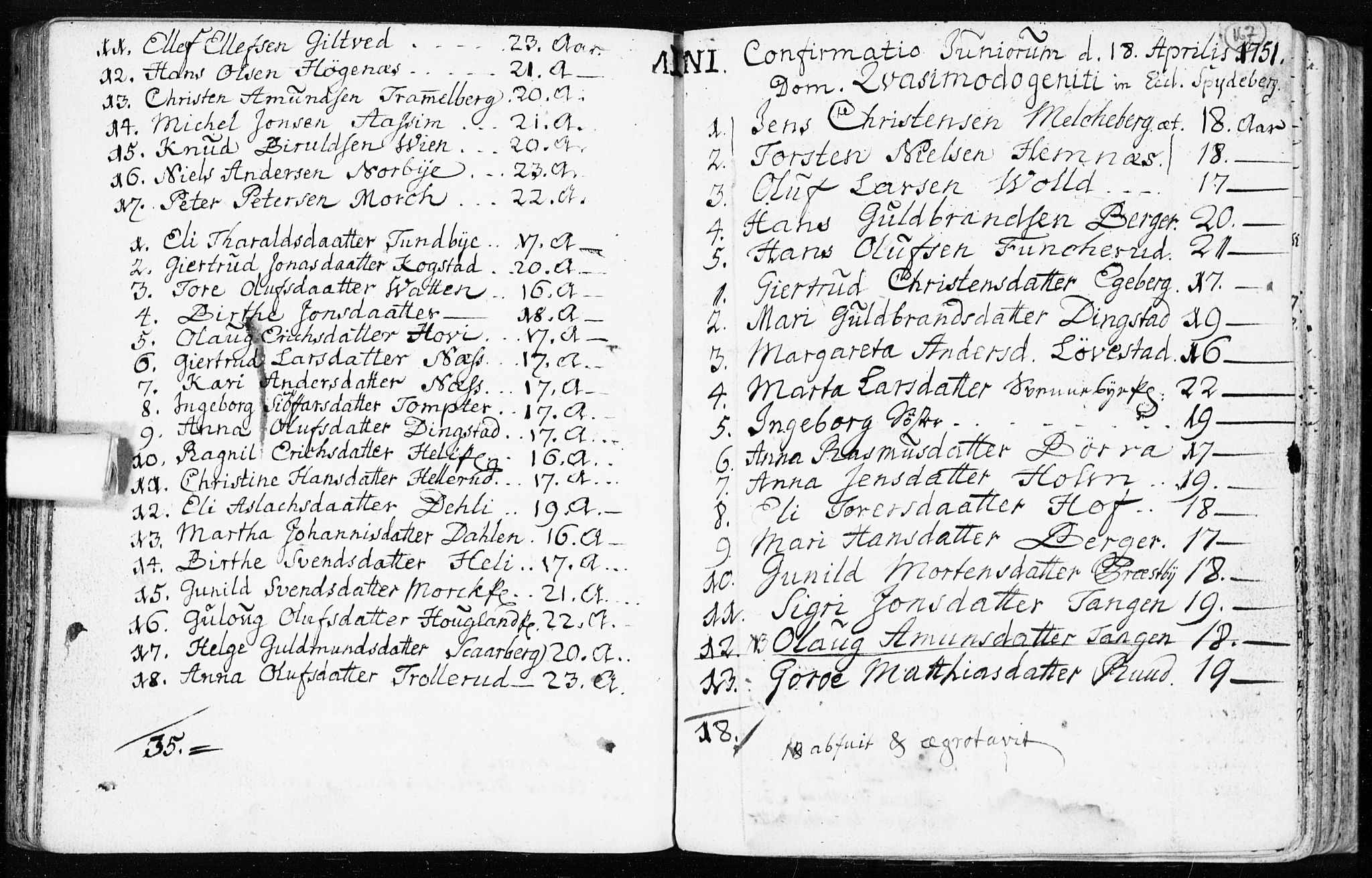 Spydeberg prestekontor Kirkebøker, AV/SAO-A-10924/F/Fa/L0002: Parish register (official) no. I 2, 1739-1780, p. 167