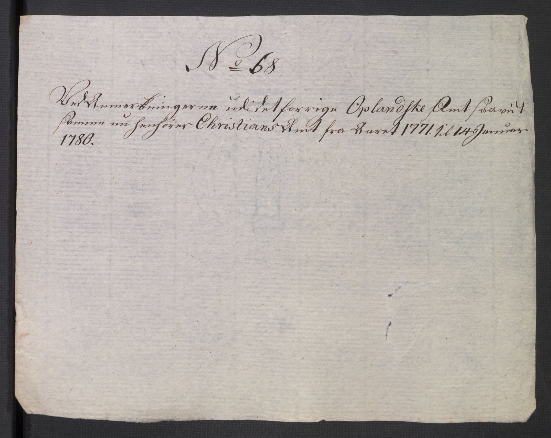 Rentekammeret inntil 1814, Reviderte regnskaper, Mindre regnskaper, AV/RA-EA-4068/Rb/L0014: Opplands amt, 1771-1779, p. 808