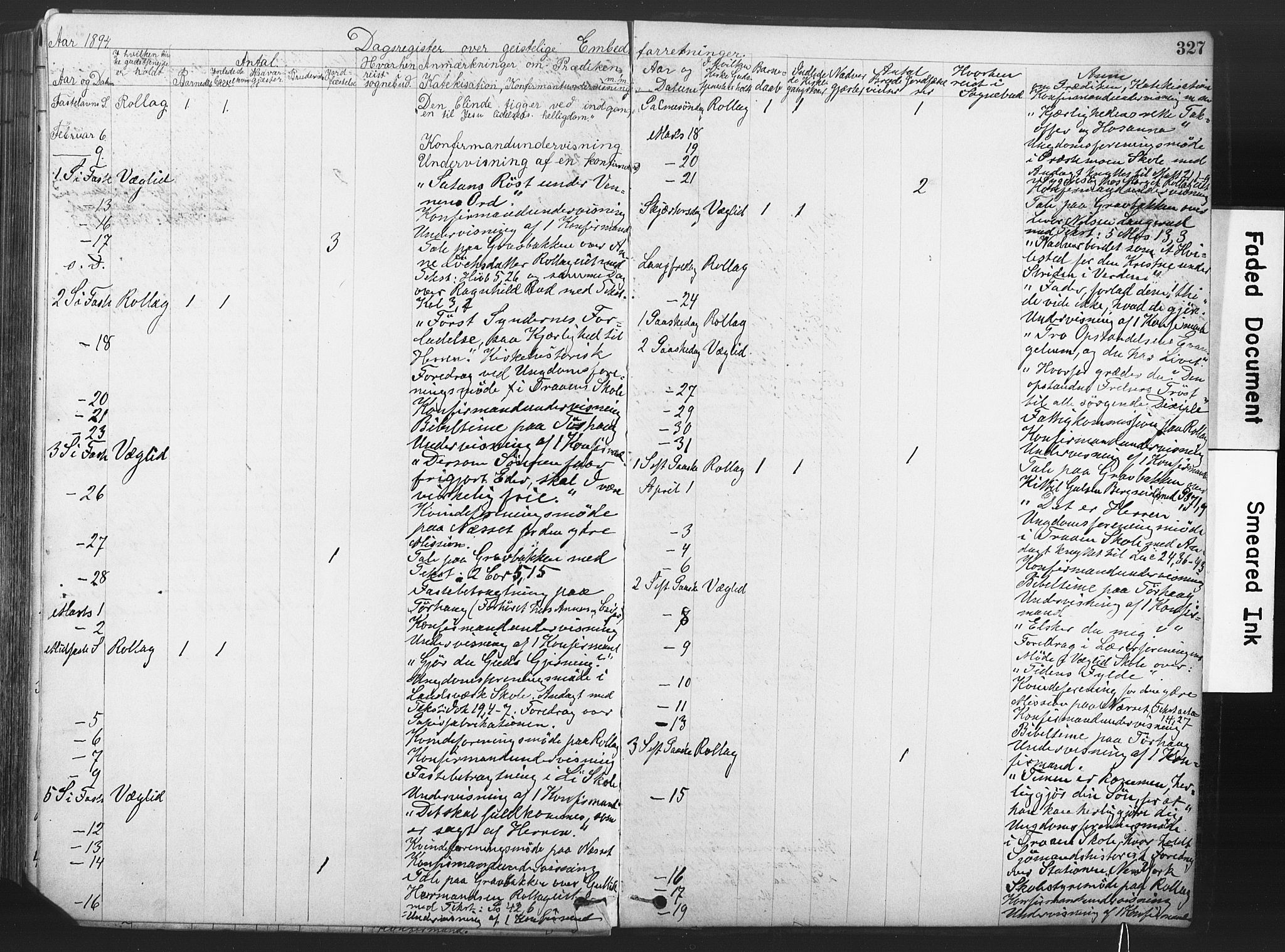 Rollag kirkebøker, AV/SAKO-A-240/F/Fa/L0011: Parish register (official) no. I 11, 1878-1902, p. 327