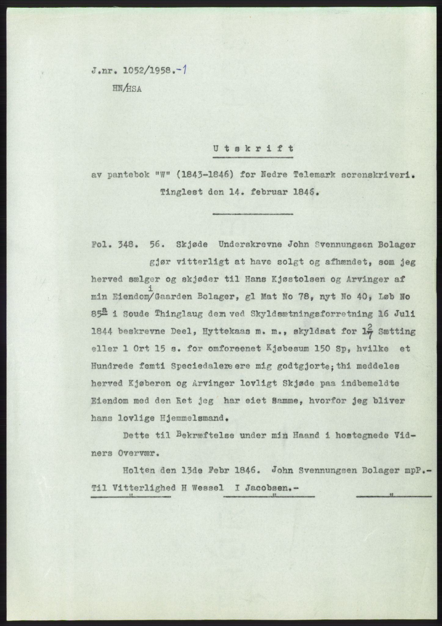 Statsarkivet i Kongsberg, SAKO/A-0001, 1958, p. 2