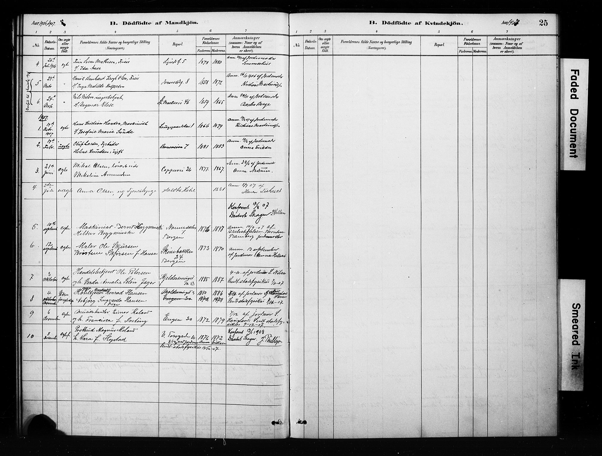 Domkirken sokneprestembete, SAB/A-74801/H/Hab/L0045: Parish register (copy) no. G 1, 1878-1916, p. 25