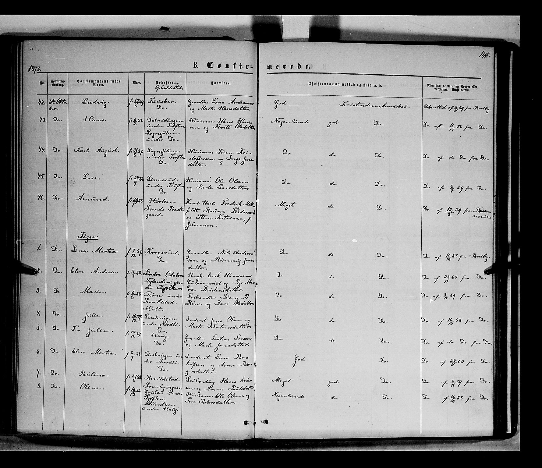 Nord-Odal prestekontor, AV/SAH-PREST-032/H/Ha/Haa/L0004: Parish register (official) no. 4, 1866-1873, p. 148