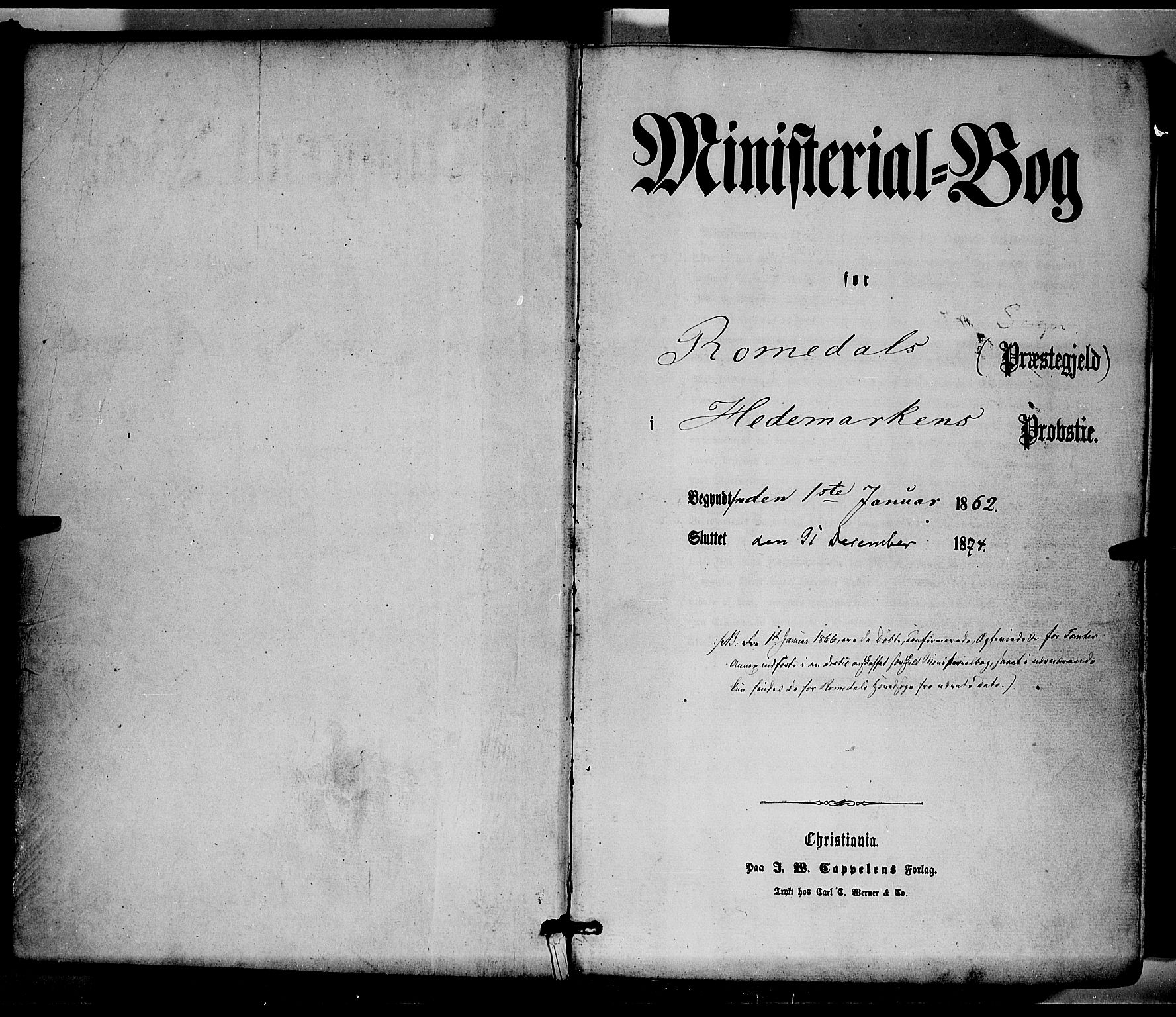 Romedal prestekontor, SAH/PREST-004/K/L0005: Parish register (official) no. 5, 1862-1874