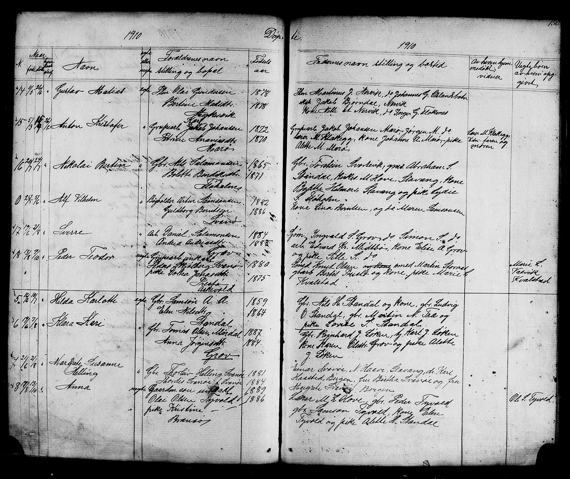 Kinn sokneprestembete, AV/SAB-A-80801/H/Hab/Habc/L0002: Parish register (copy) no. C 2, 1869-1918, p. 150