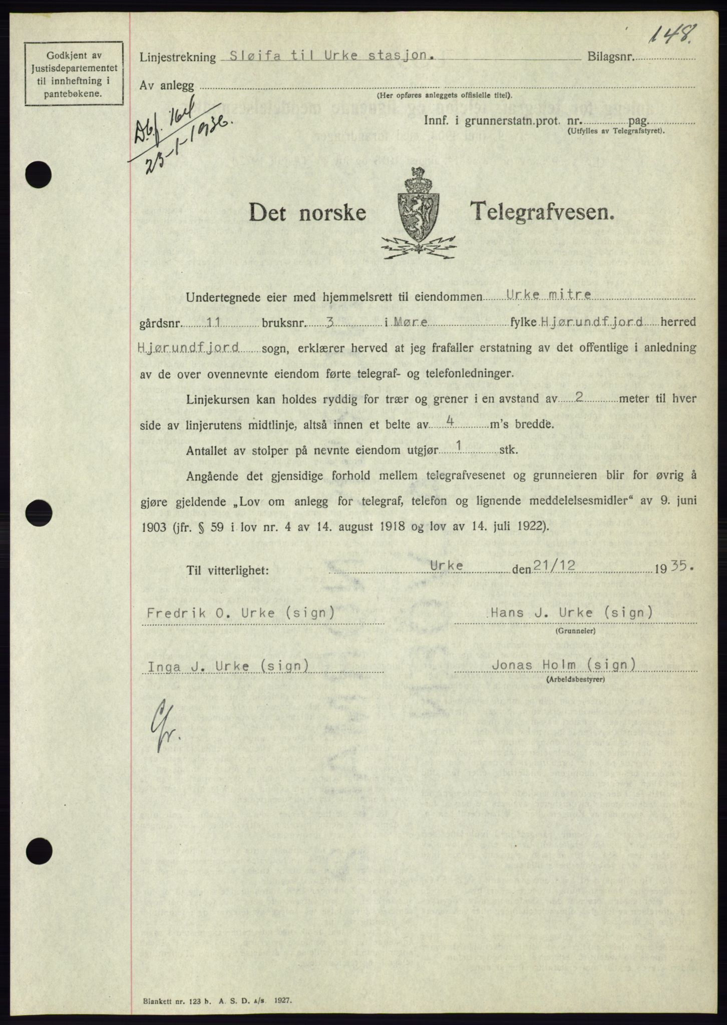 Søre Sunnmøre sorenskriveri, AV/SAT-A-4122/1/2/2C/L0060: Mortgage book no. 54, 1935-1936, Deed date: 23.01.1936