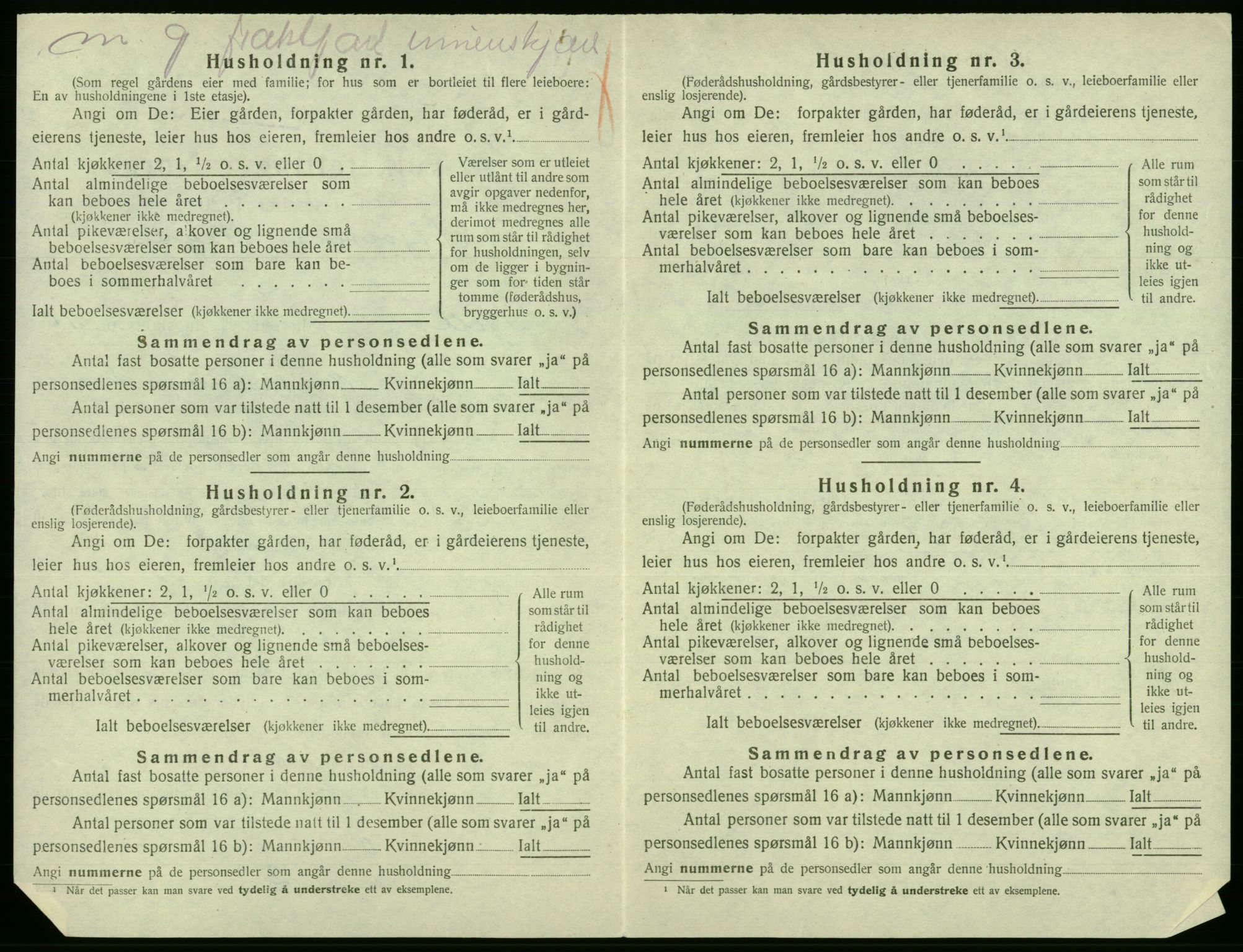 SAB, 1920 census for Fjell, 1920, p. 1207