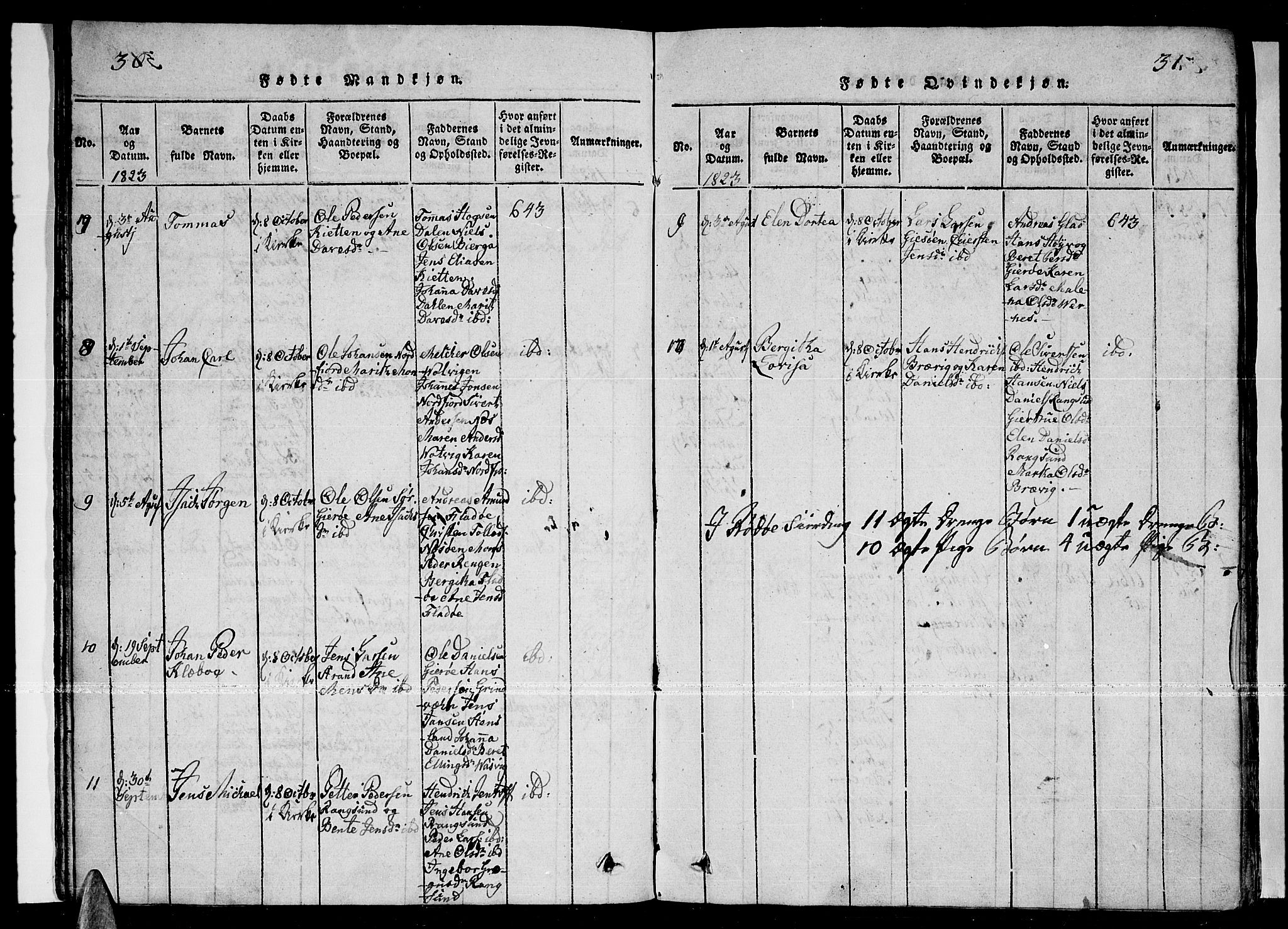 Ministerialprotokoller, klokkerbøker og fødselsregistre - Nordland, AV/SAT-A-1459/841/L0593: Parish register (official) no. 841A04 /1, 1820-1825, p. 30-31