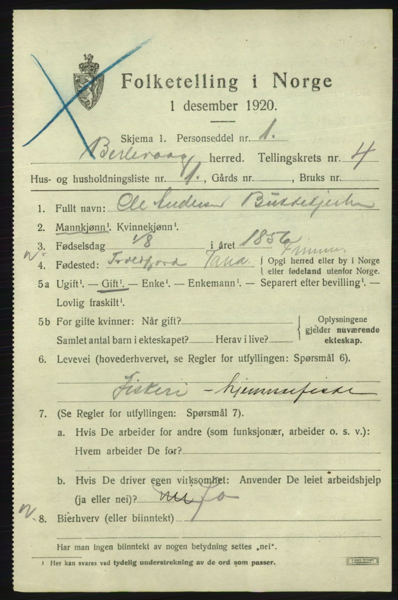 SATØ, 1920 census for Berlevåg, 1920, p. 2477