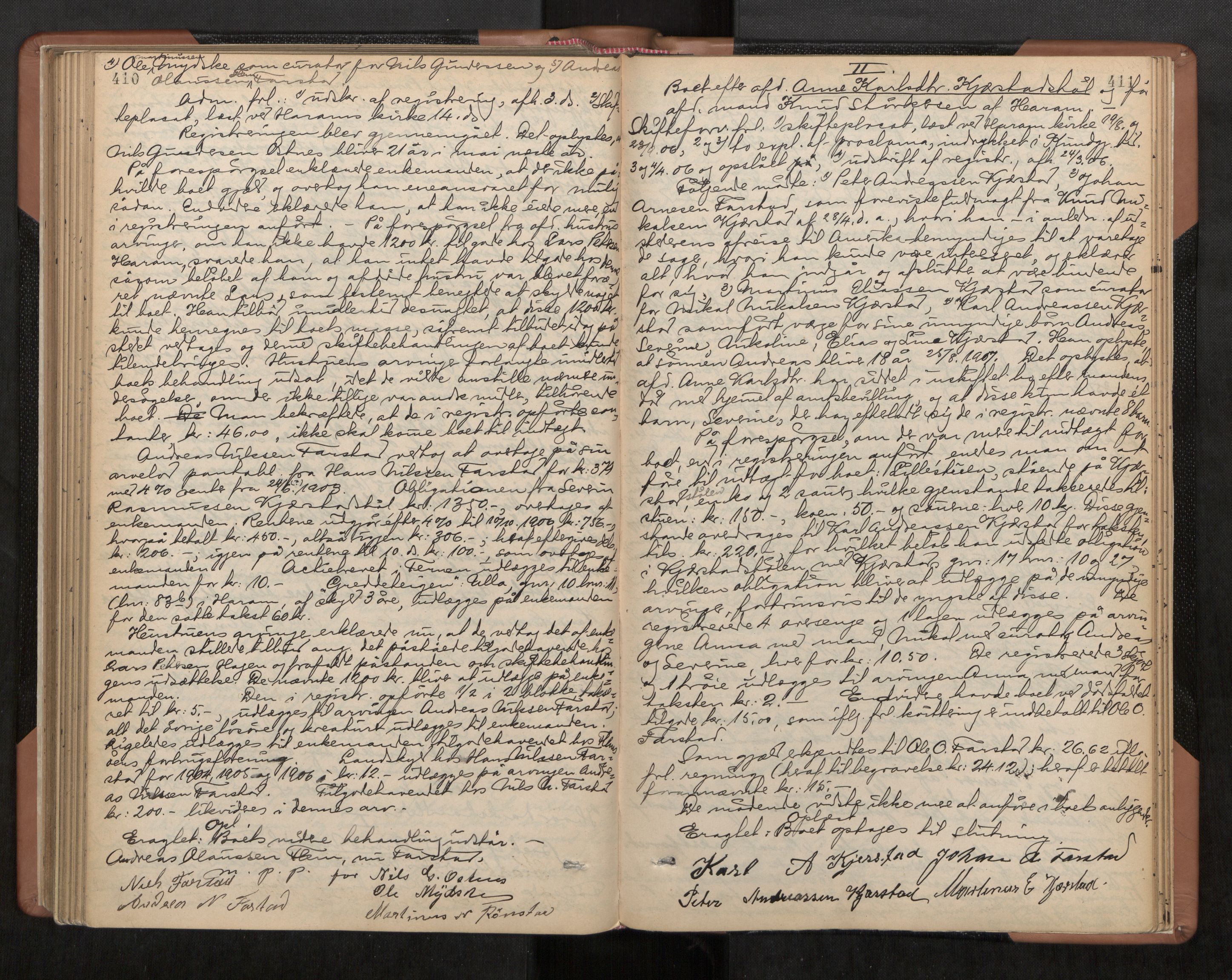 Nordre Sunnmøre sorenskriveri, AV/SAT-A-0006/1/3/3B/L0003: Skiftebehandlingsprotokoll 3, 1892-1907, p. 410-411