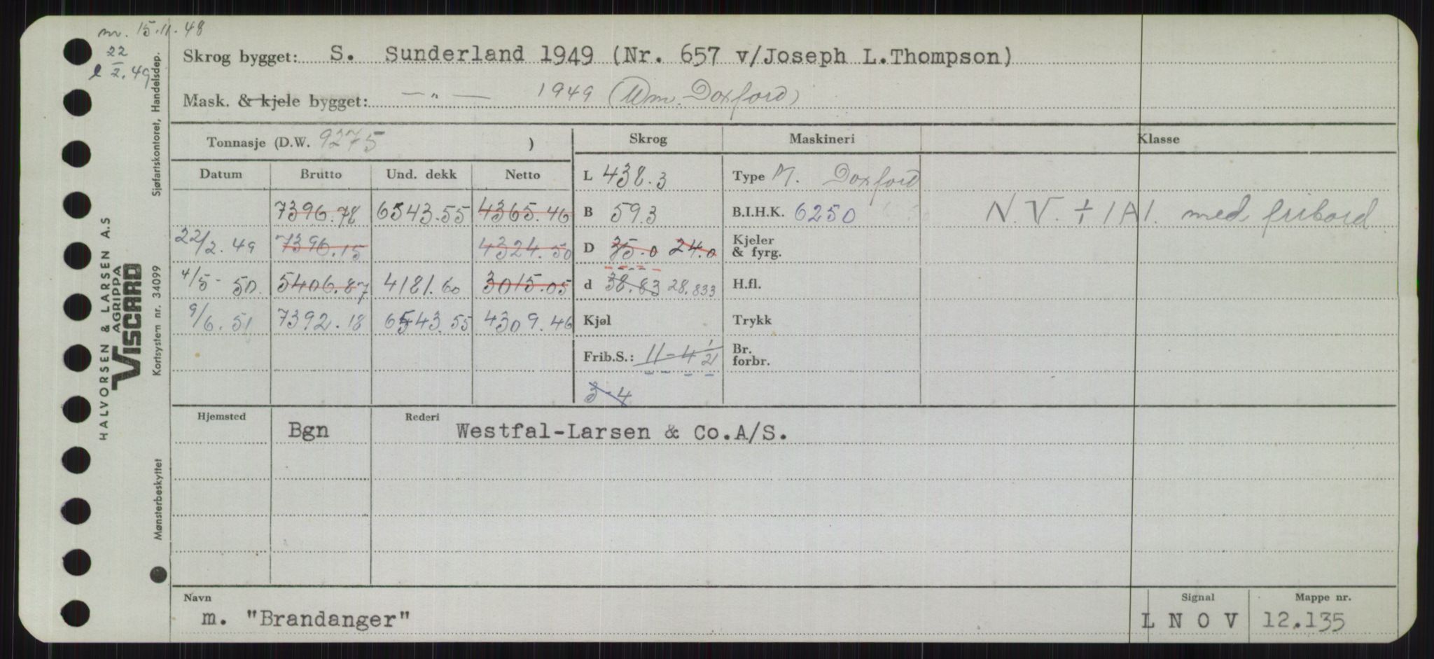 Sjøfartsdirektoratet med forløpere, Skipsmålingen, RA/S-1627/H/Hb/L0001: Fartøy, A-D, p. 351