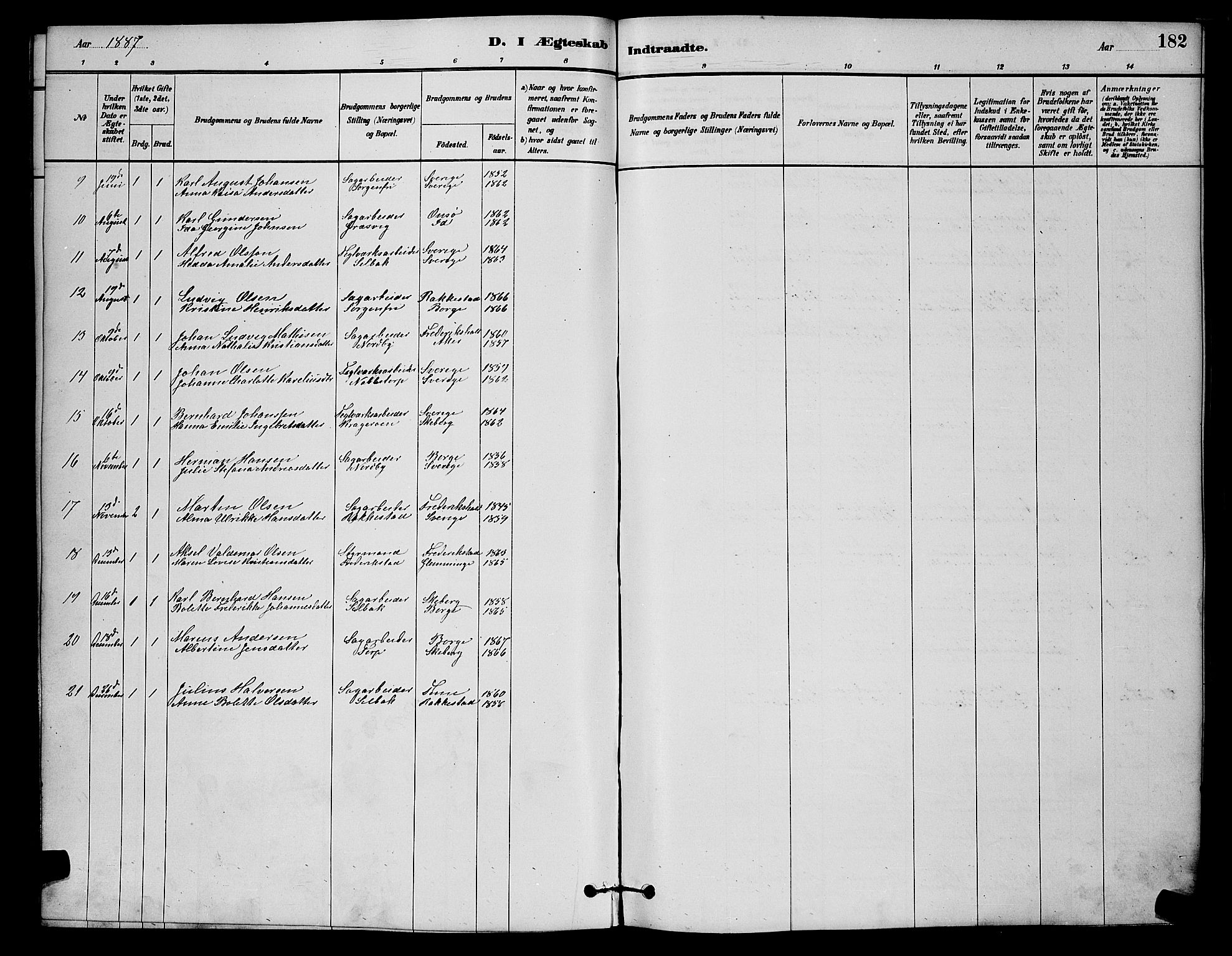 Østre Fredrikstad prestekontor Kirkebøker, AV/SAO-A-10907/G/Ga/L0001: Parish register (copy) no. 1, 1880-1899, p. 182