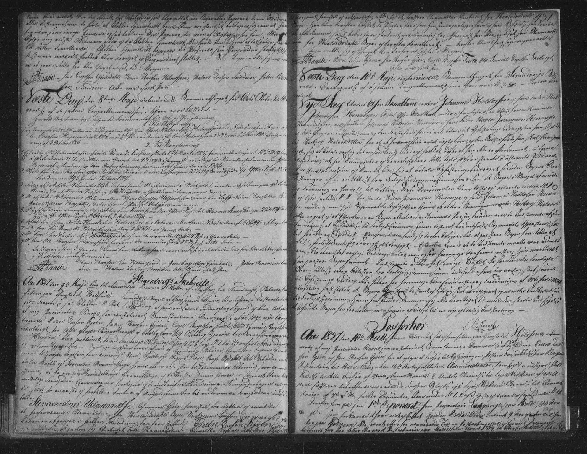 Sunnhordland sorenskrivar, AV/SAB-A-2401/1/F/Faa/L0048: Tingbøker, 1821-1827, p. 430b-431a