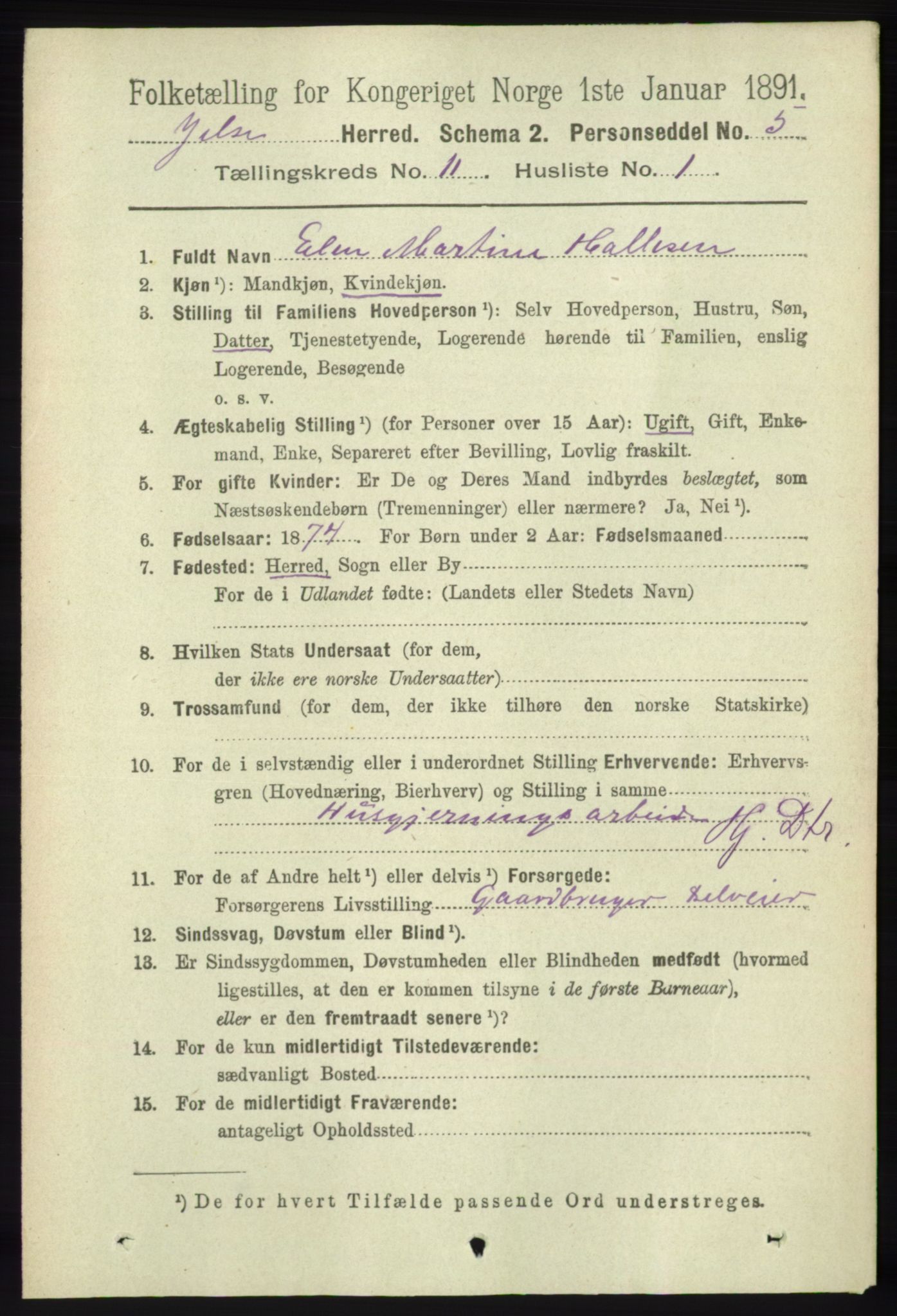 RA, 1891 census for 1138 Jelsa, 1891, p. 2776