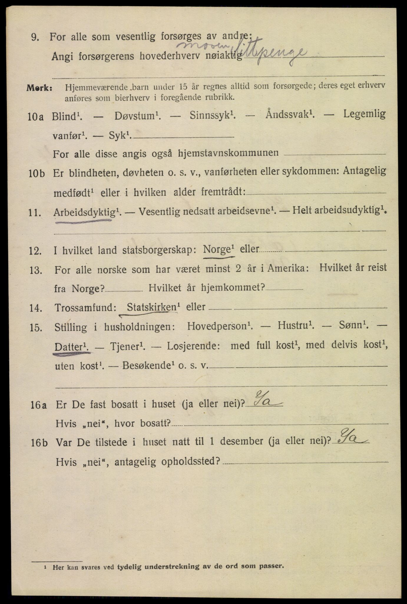 SAK, 1920 census for Mandal, 1920, p. 7244