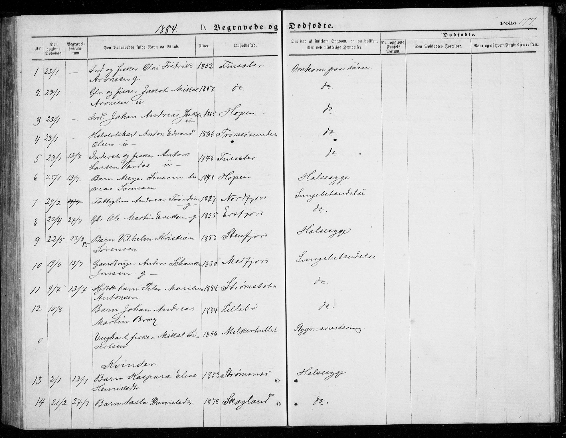 Berg sokneprestkontor, AV/SATØ-S-1318/G/Ga/Gab/L0003klokker: Parish register (copy) no. 3, 1874-1886, p. 177