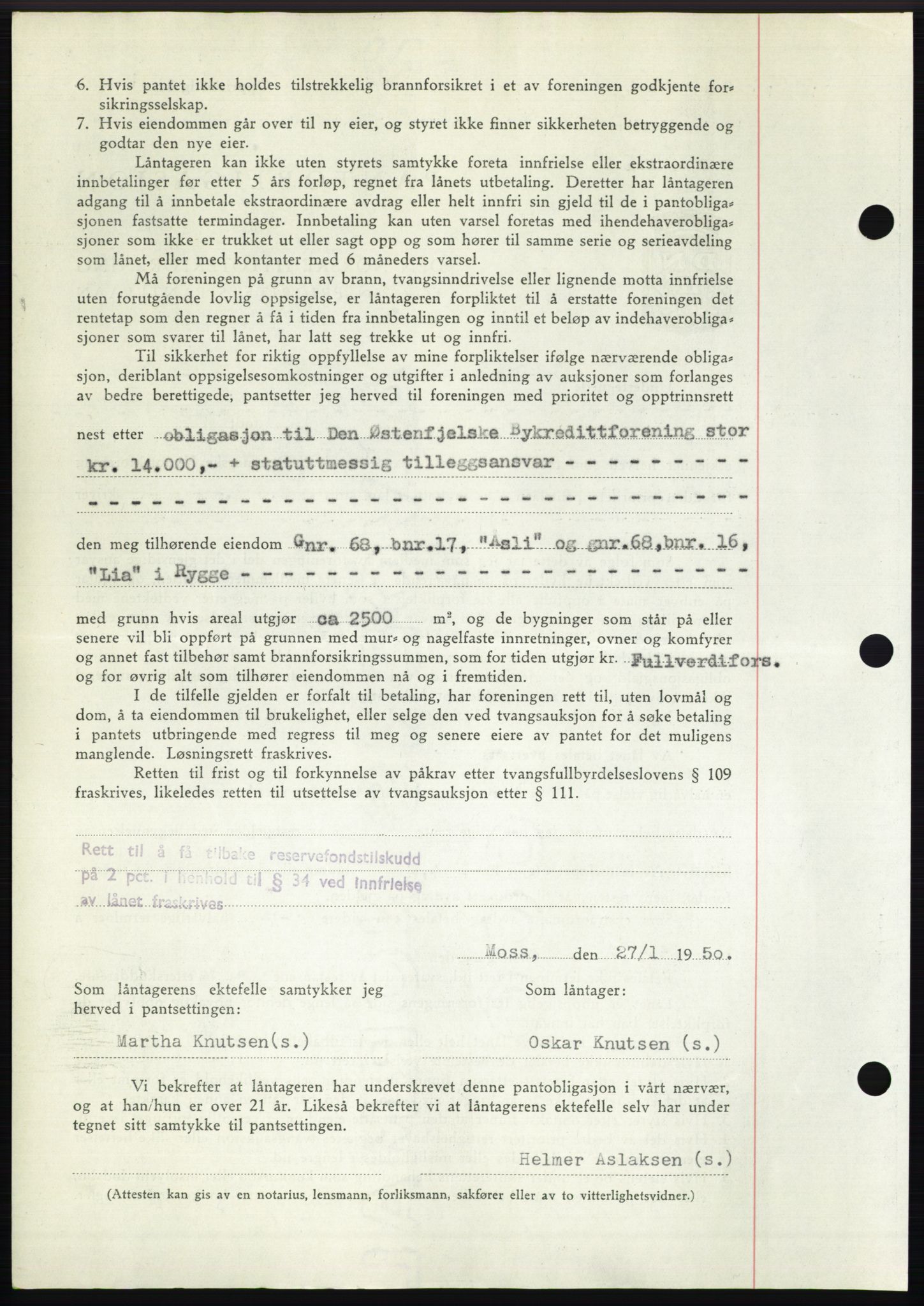 Moss sorenskriveri, SAO/A-10168: Mortgage book no. B23, 1949-1950, Diary no: : 649/1950