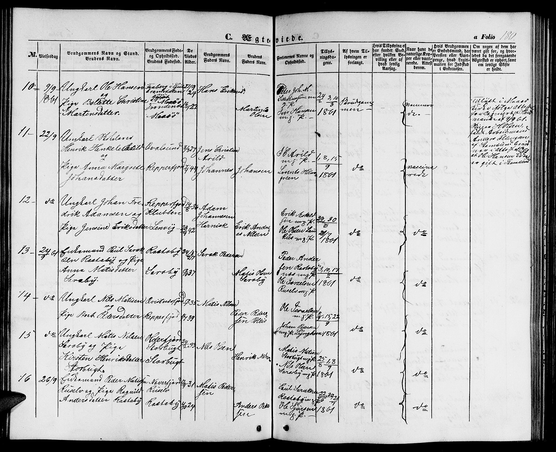 Hammerfest sokneprestkontor, AV/SATØ-S-1347/H/Hb/L0002.klokk: Parish register (copy) no. 2, 1851-1861, p. 180