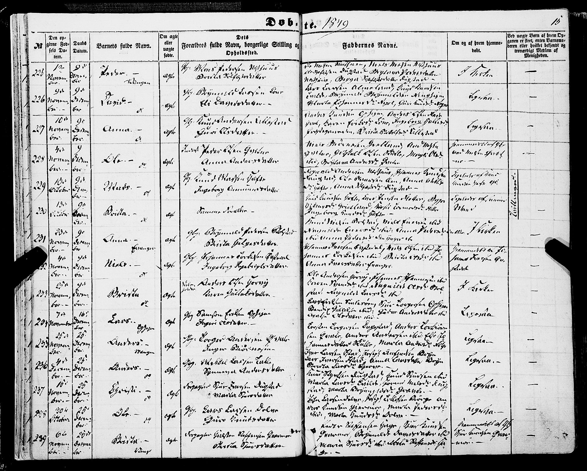 Voss sokneprestembete, SAB/A-79001/H/Haa: Parish register (official) no. A 16, 1849-1863, p. 15