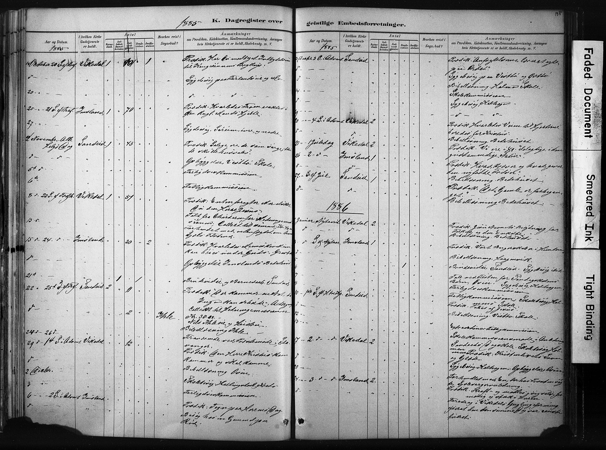 Vikedal sokneprestkontor, AV/SAST-A-101840/01/IV: Parish register (official) no. A 10, 1884-1907, p. 198