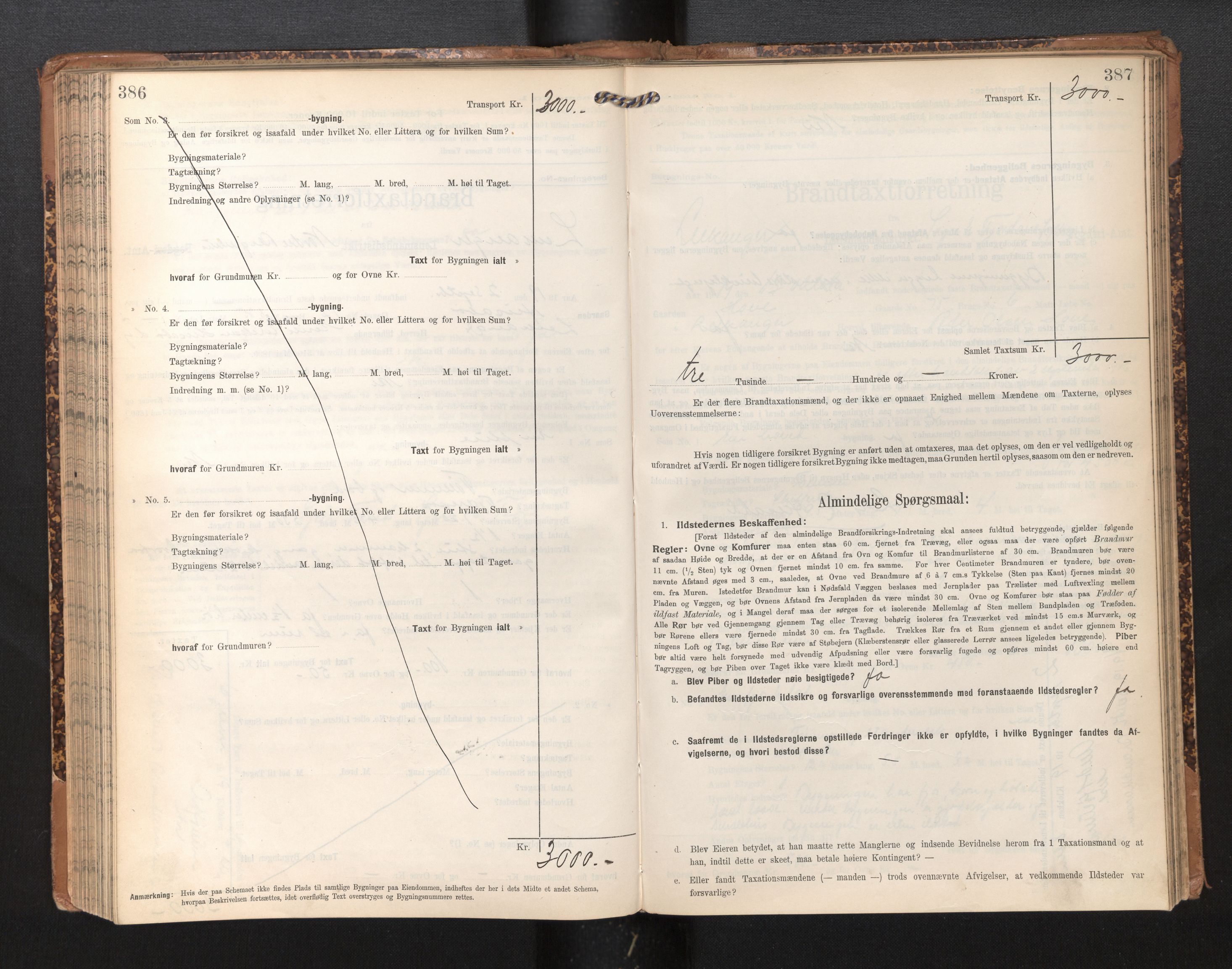 Lensmannen i Leikanger, AV/SAB-A-29201/0012/L0005: Branntakstprotokoll, skjematakst, 1907-1917, p. 386-387