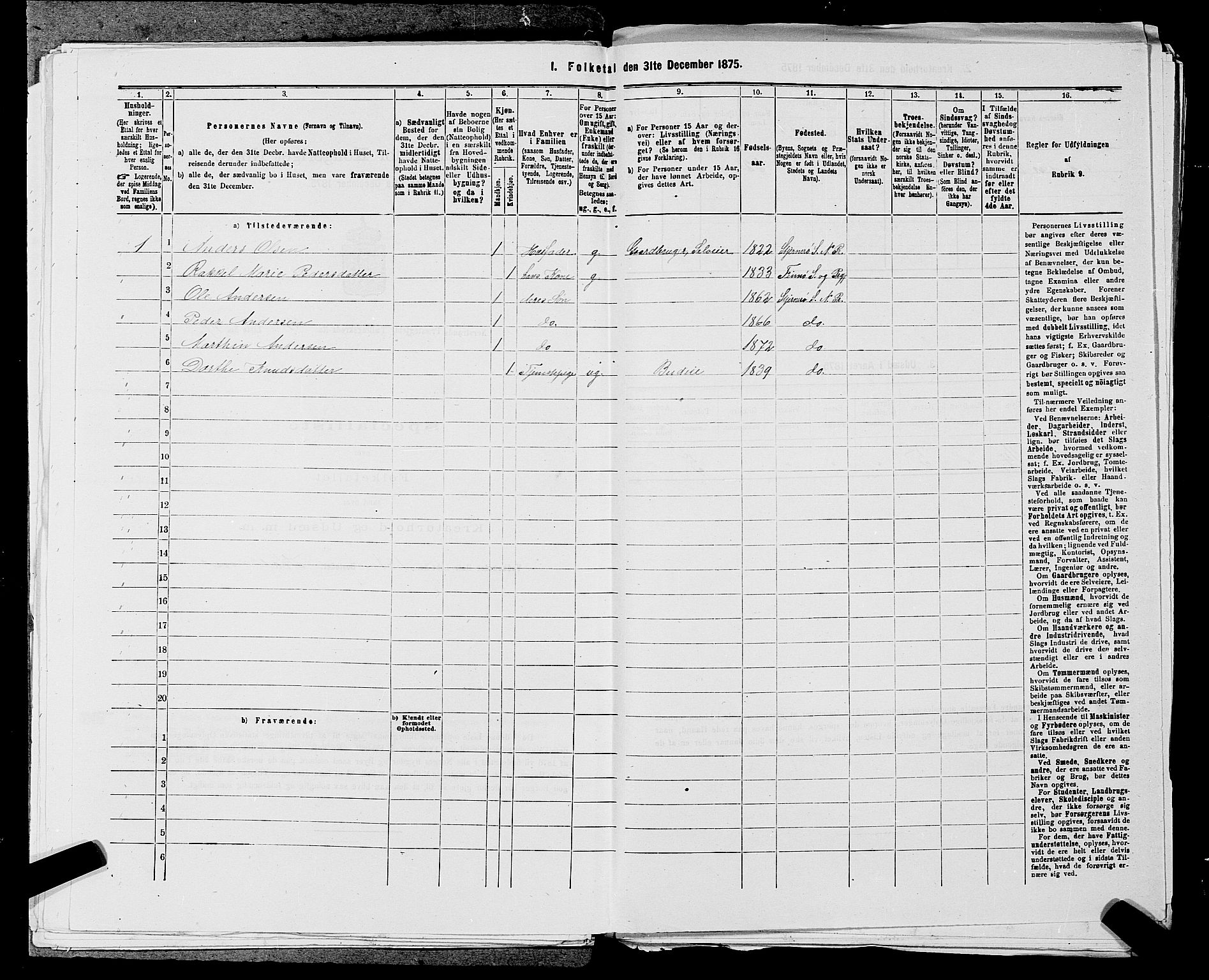 SAST, 1875 census for 1139P Nedstrand, 1875, p. 896